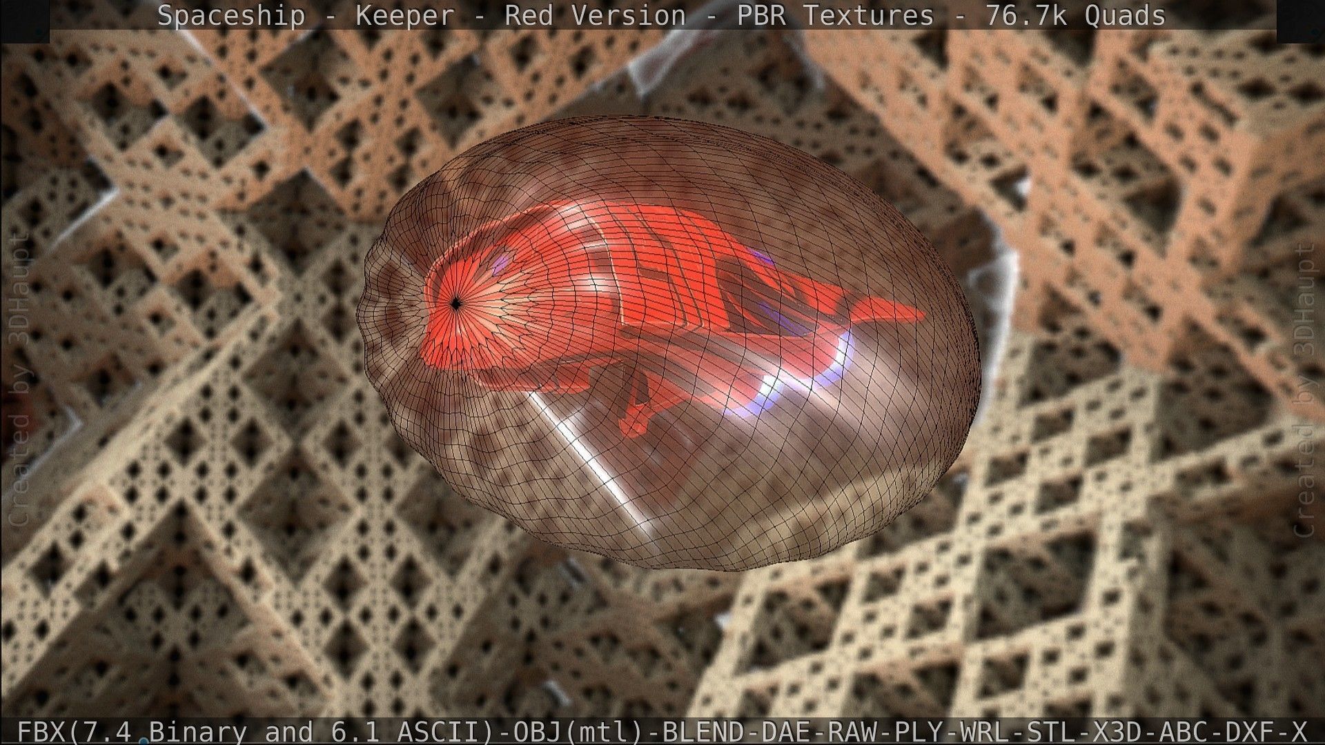 Spaceship - Keeper - Red Version 3D model_168