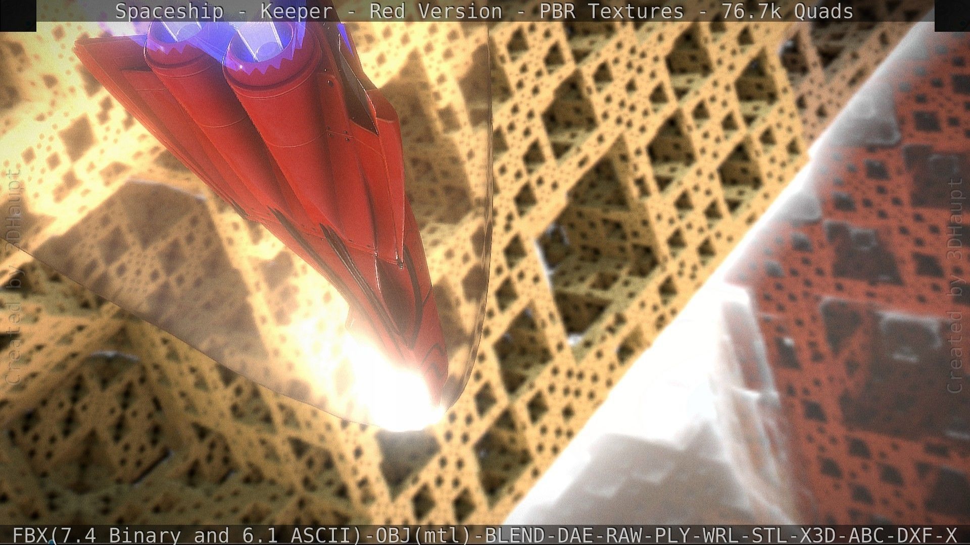 Spaceship - Keeper - Red Version 3D model_32