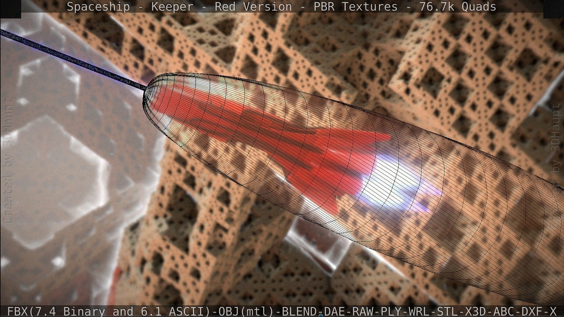 Spaceship - Keeper - Red Version 3D model_154