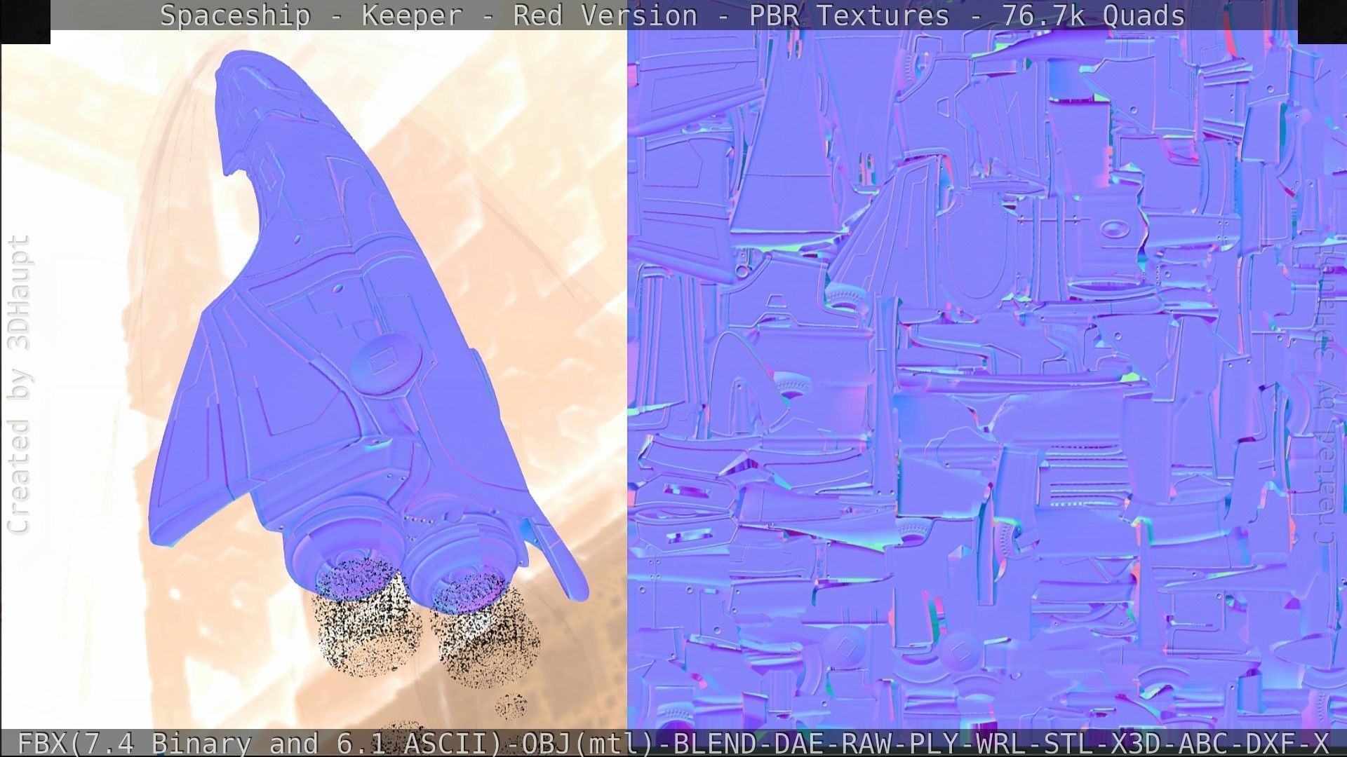 Spaceship - Keeper - Red Version 3D model_190