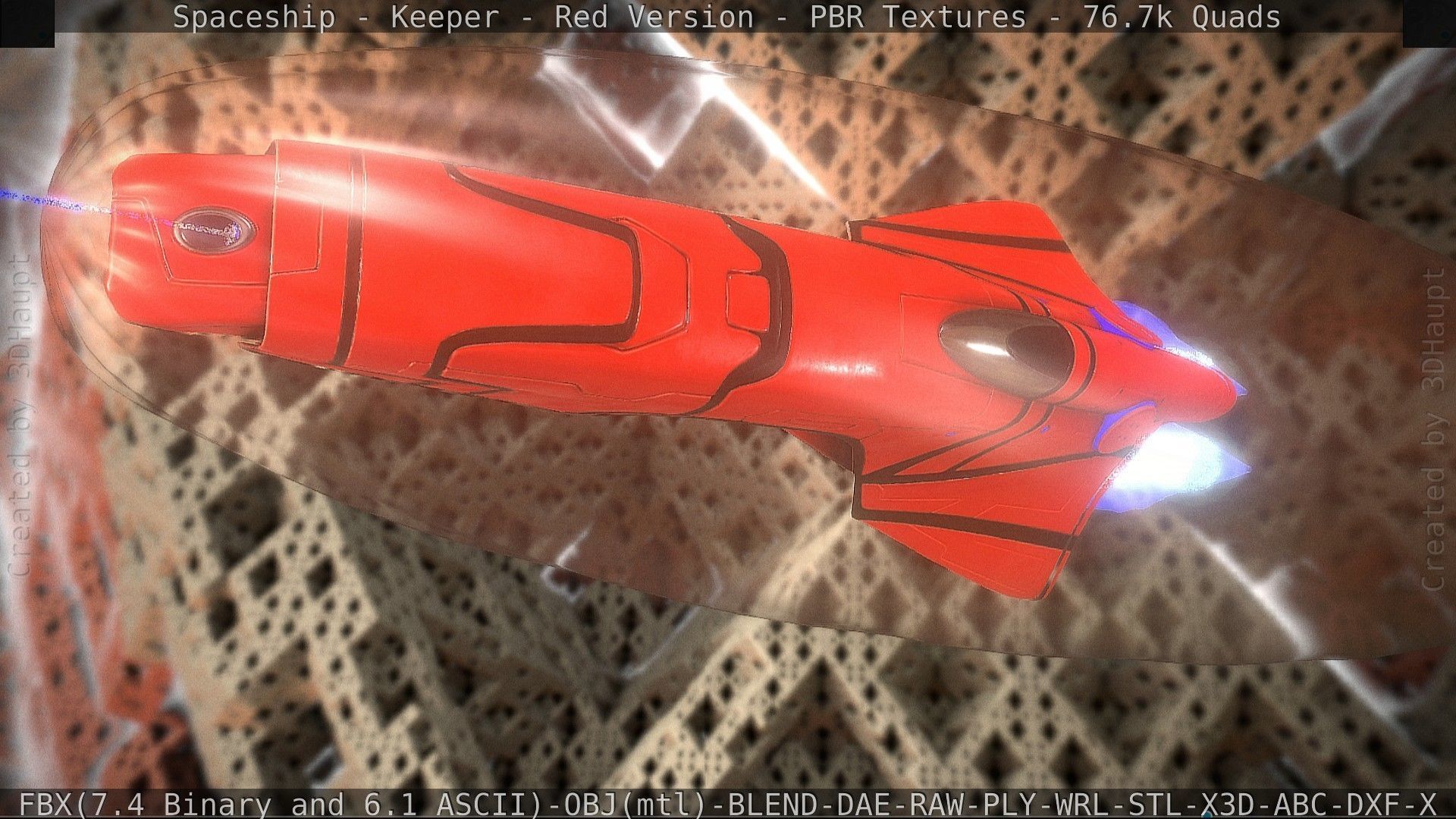 Spaceship - Keeper - Red Version 3D model_24