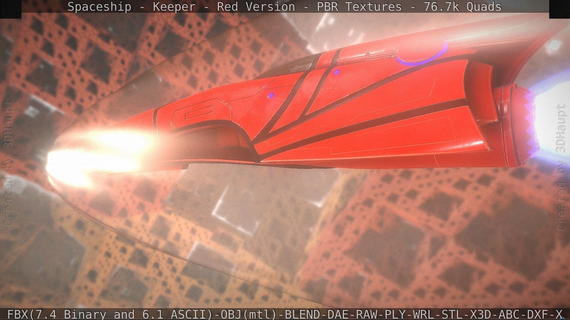 Spaceship - Keeper - Red Version 3D model_27