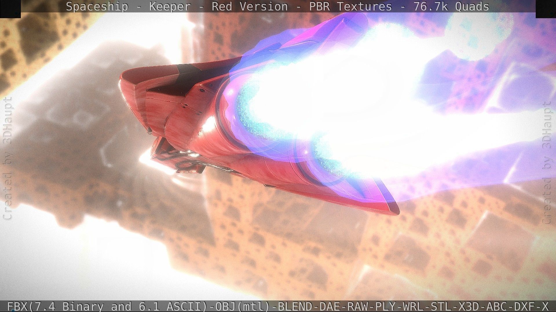 Spaceship - Keeper - Red Version 3D model_60