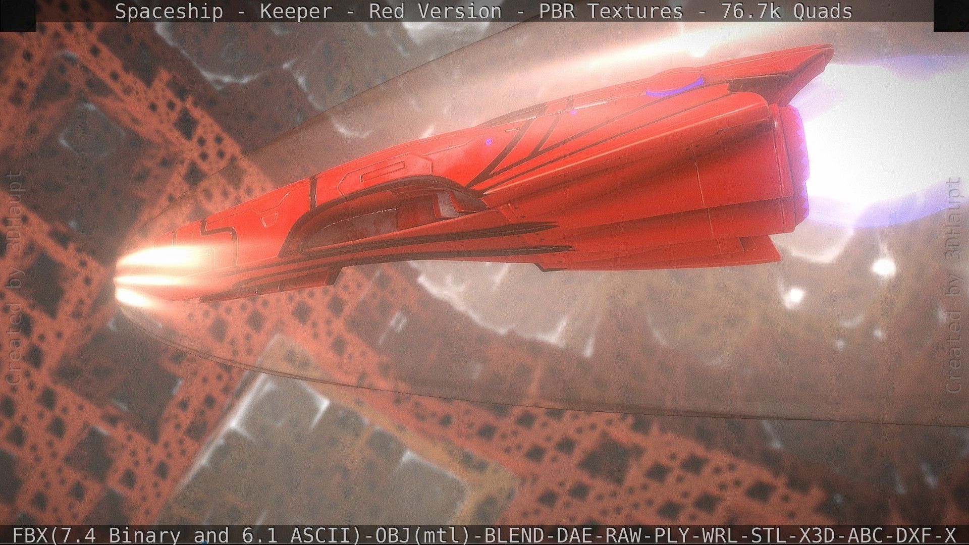 Spaceship - Keeper - Red Version 3D model_36