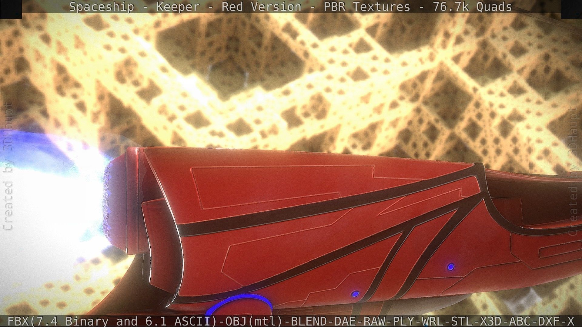 Spaceship - Keeper - Red Version 3D model_77