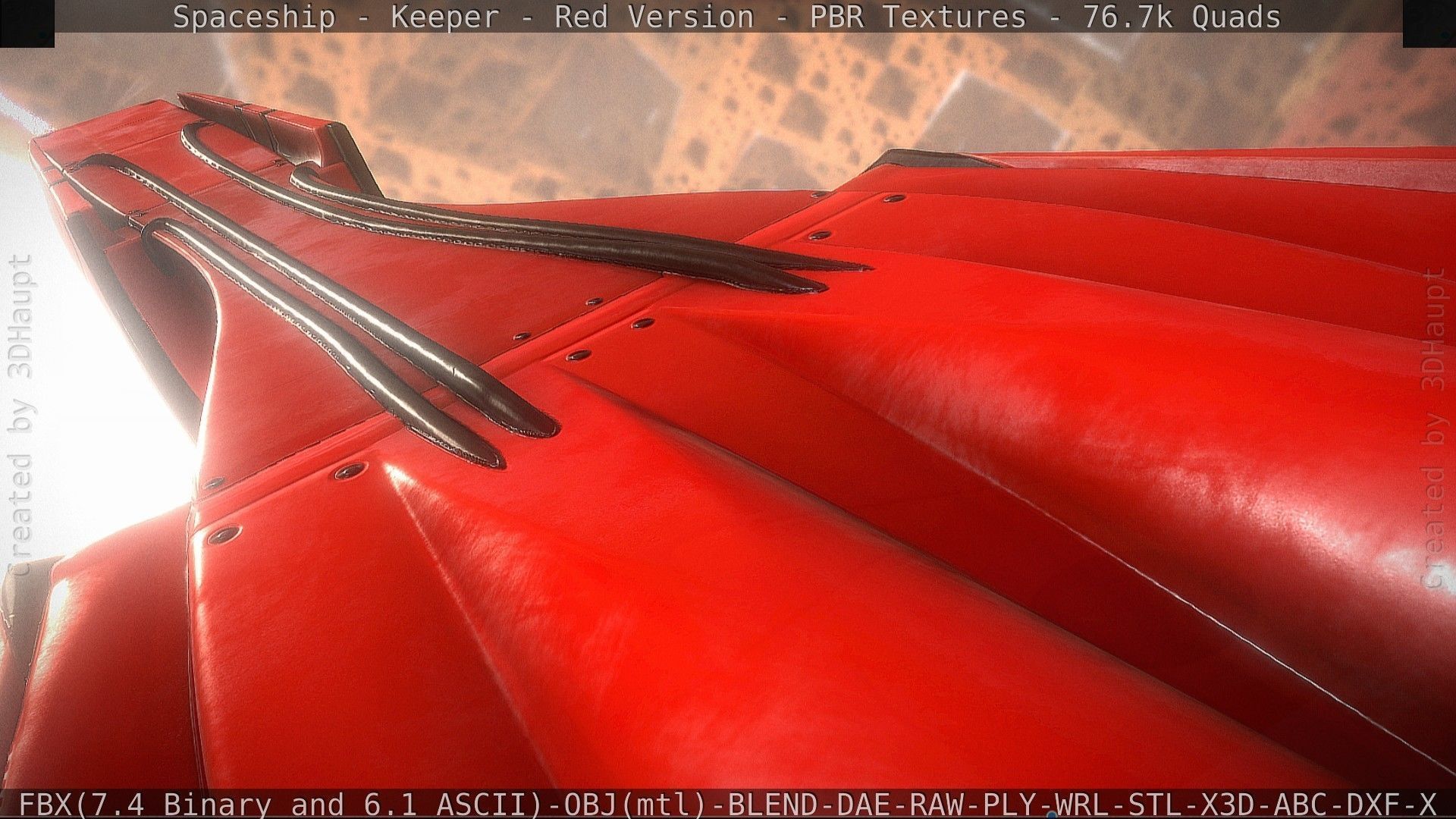 Spaceship - Keeper - Red Version 3D model_50