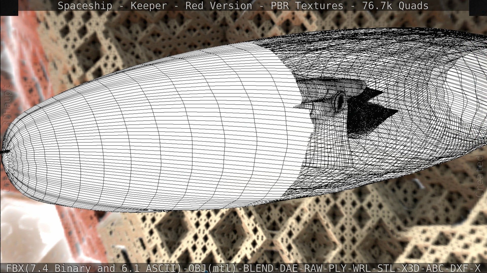 Spaceship - Keeper - Red Version 3D model_172