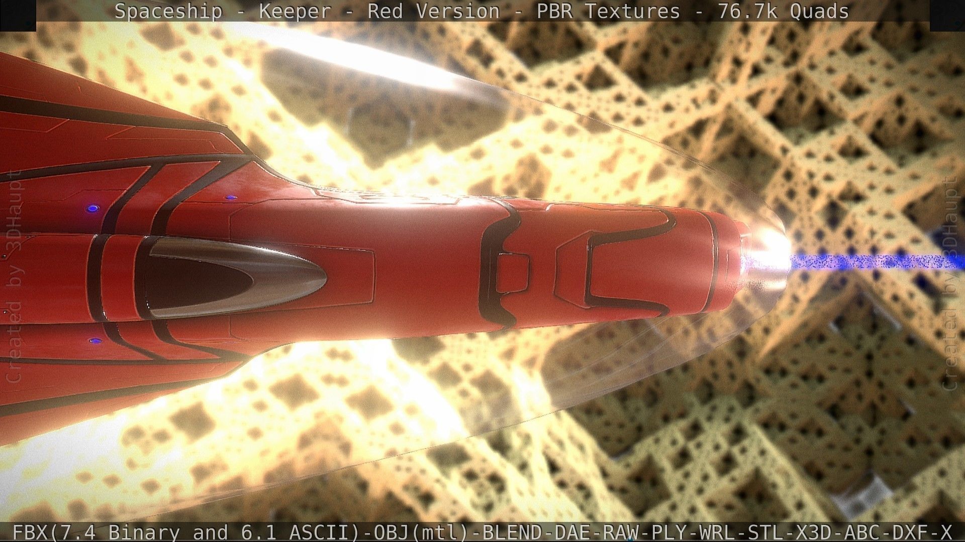 Spaceship - Keeper - Red Version 3D model_76