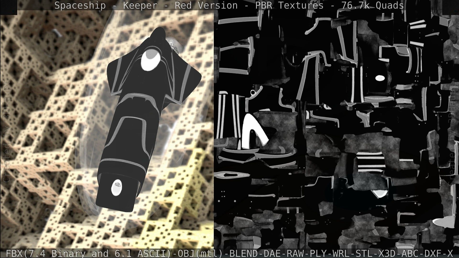 Spaceship - Keeper - Red Version 3D model_264