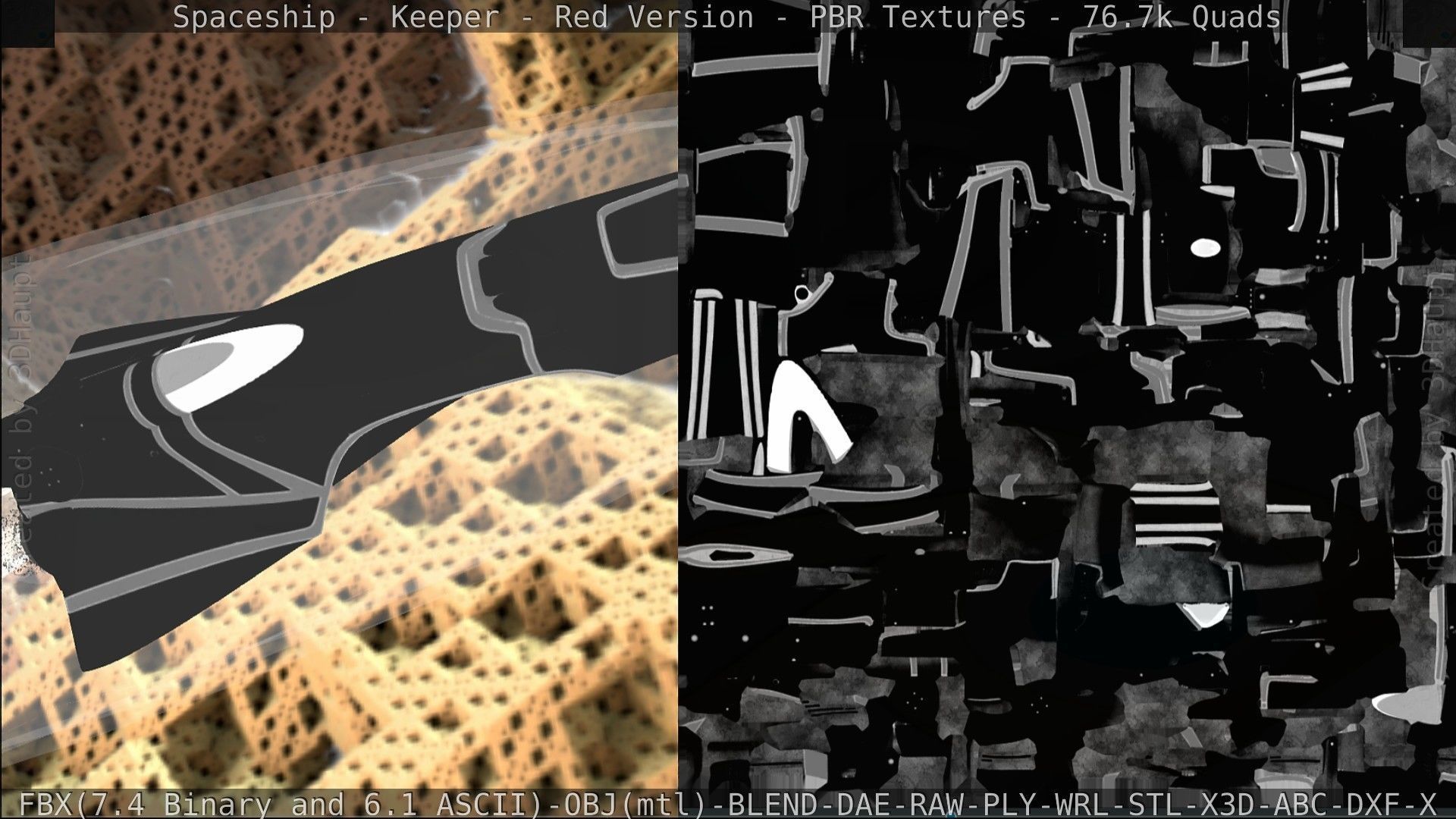 Spaceship - Keeper - Red Version 3D model_255