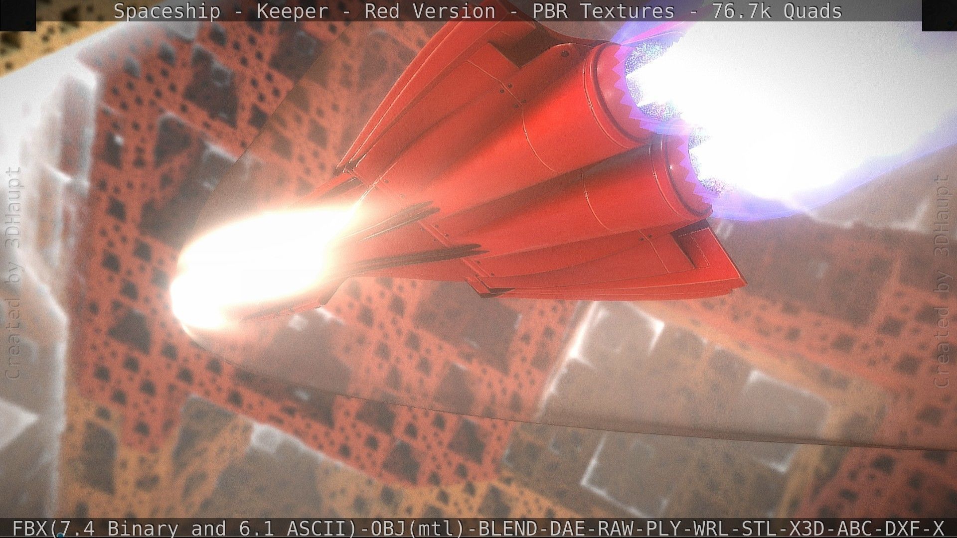 Spaceship - Keeper - Red Version 3D model_61