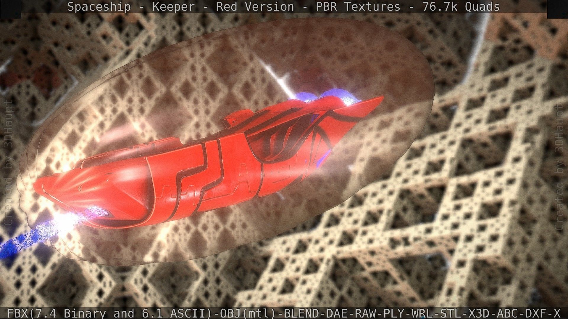 Spaceship - Keeper - Red Version 3D model_106