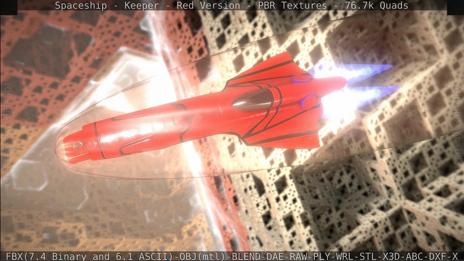 Spaceship - Keeper - Red Version 3D model_124