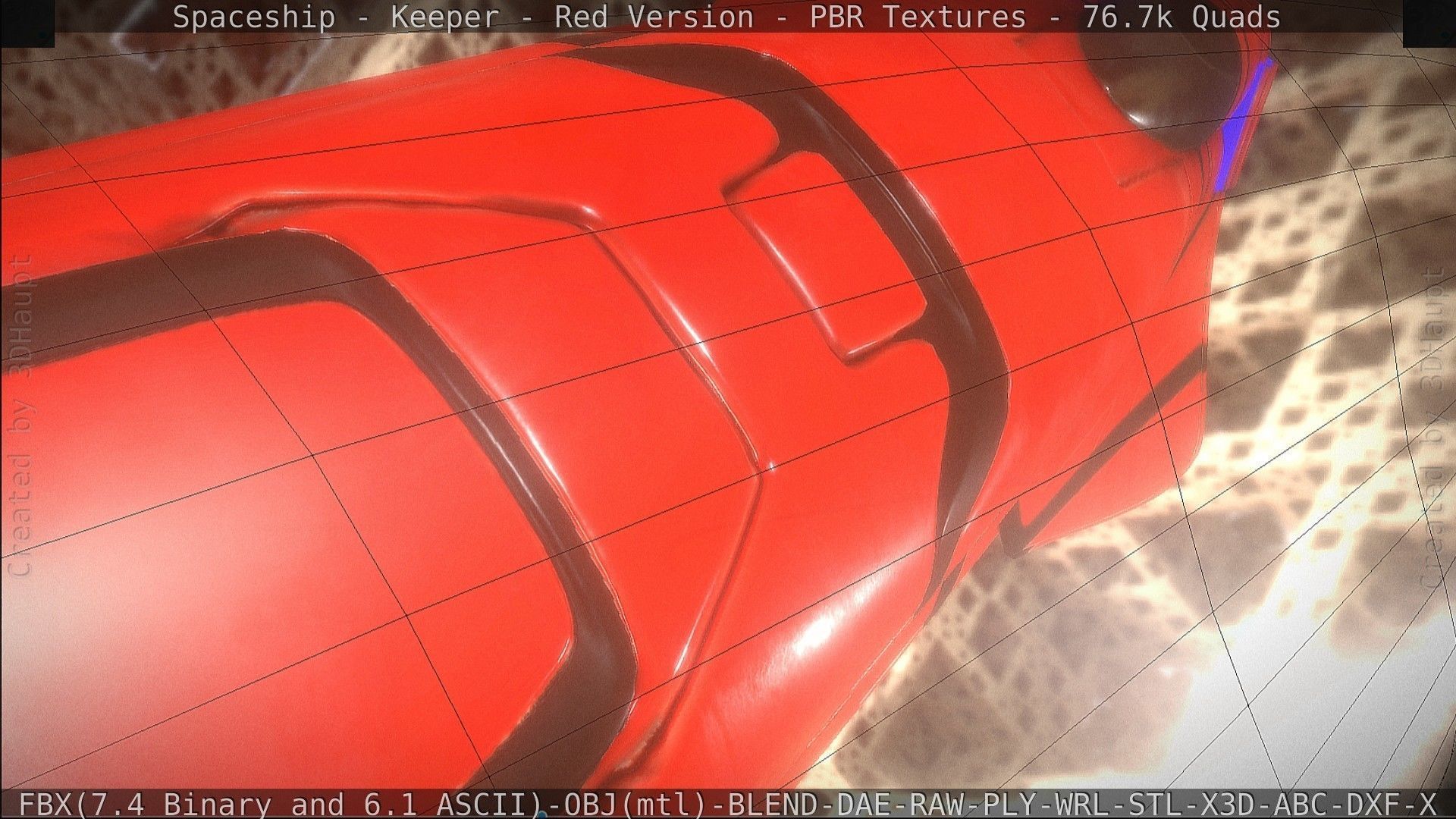 Spaceship - Keeper - Red Version 3D model_149