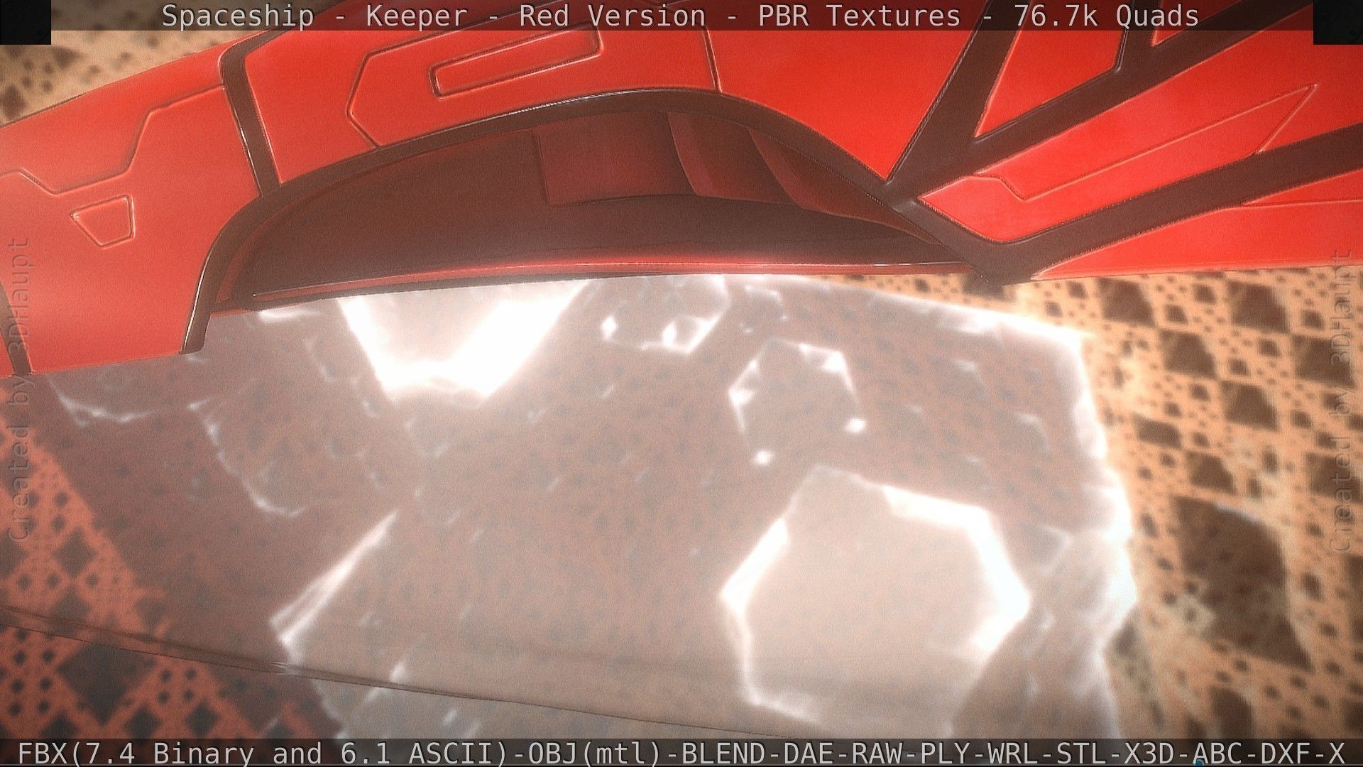 Spaceship - Keeper - Red Version 3D model_69