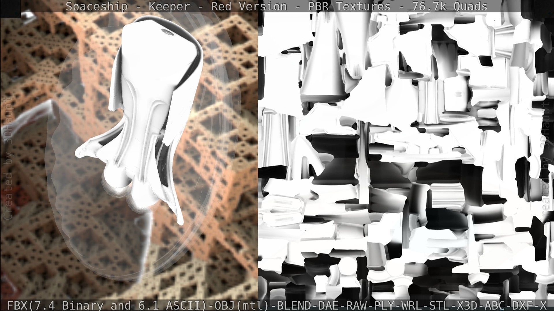 Spaceship - Keeper - Red Version 3D model_210