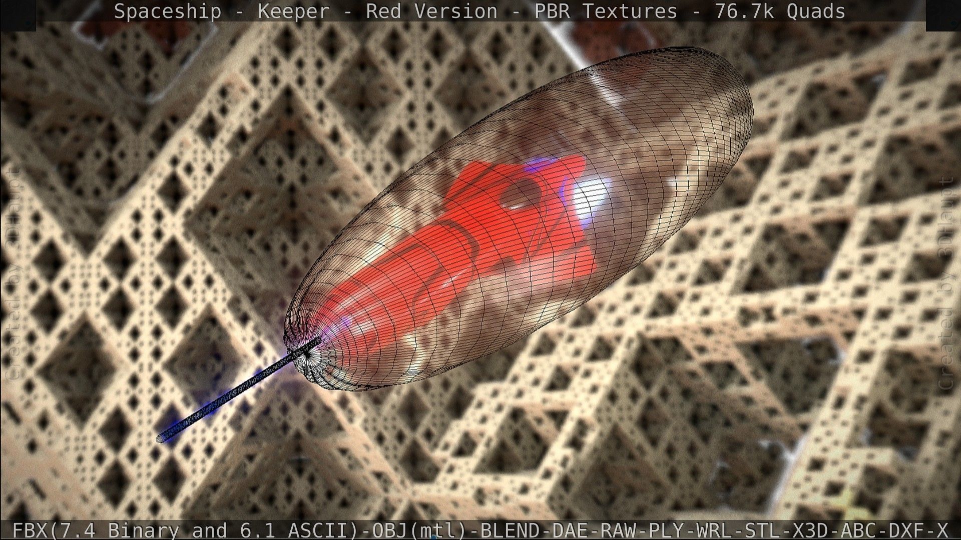 Spaceship - Keeper - Red Version 3D model_150