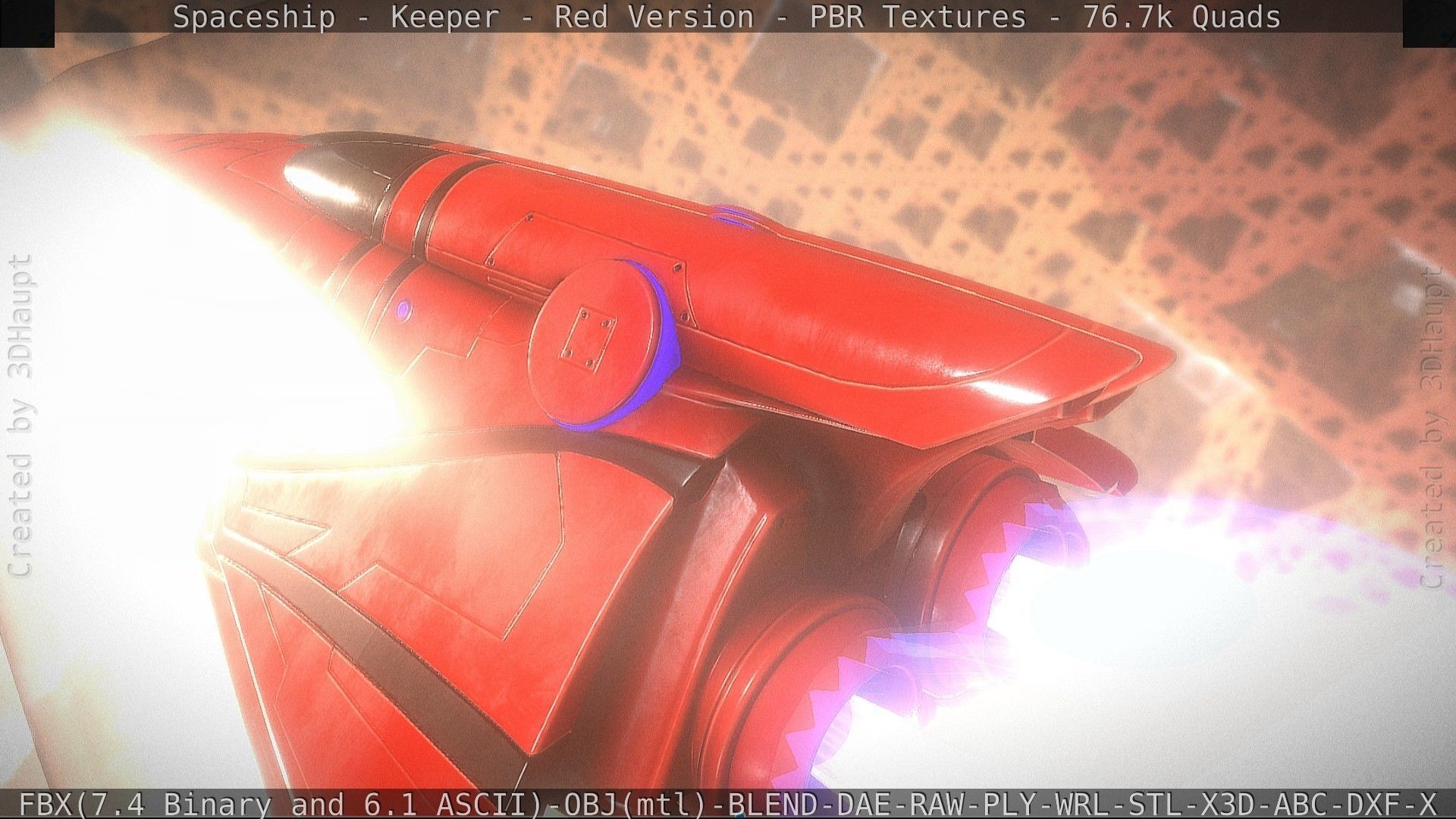 Spaceship - Keeper - Red Version 3D model_100