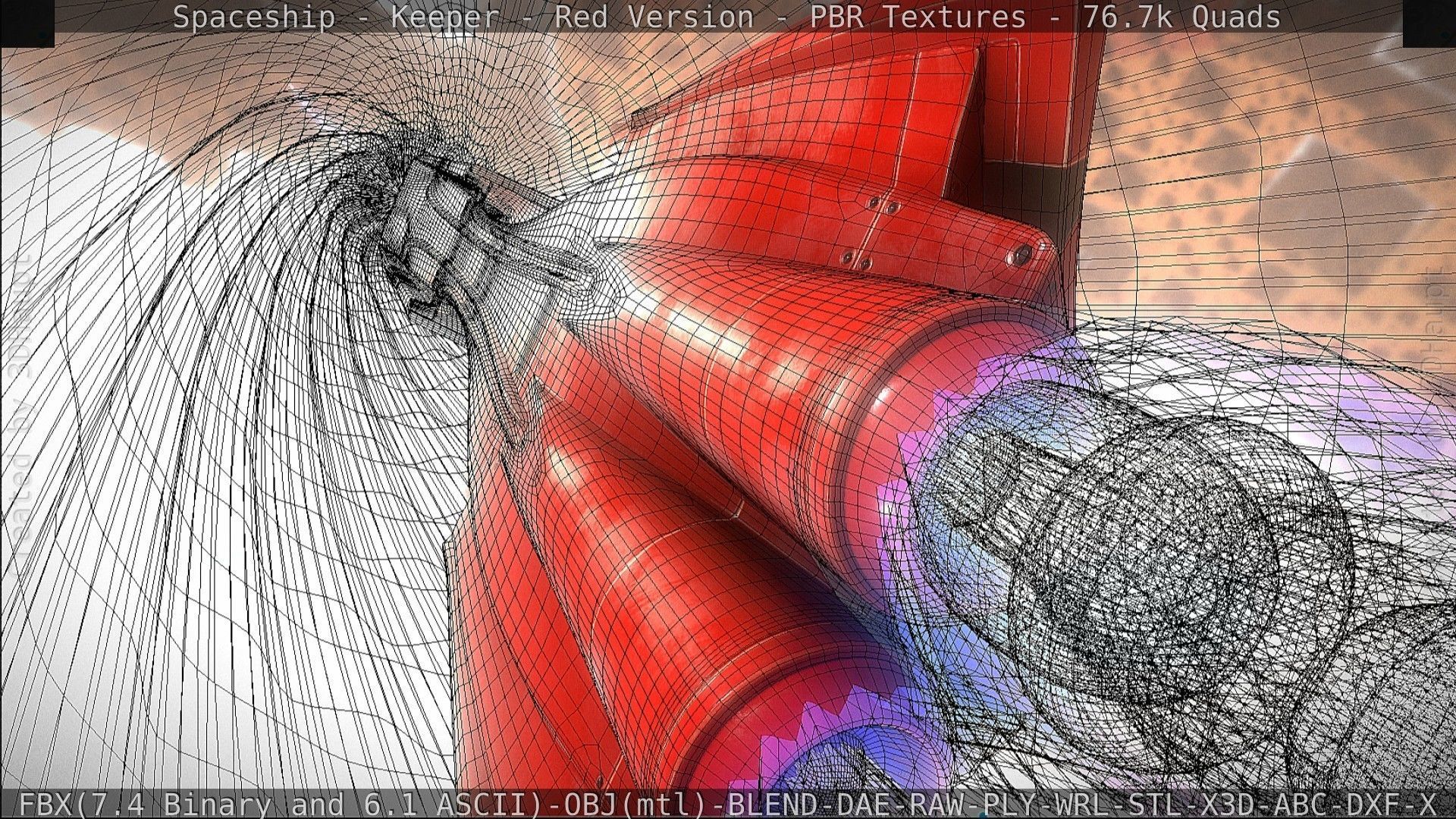 Spaceship - Keeper - Red Version 3D model_131