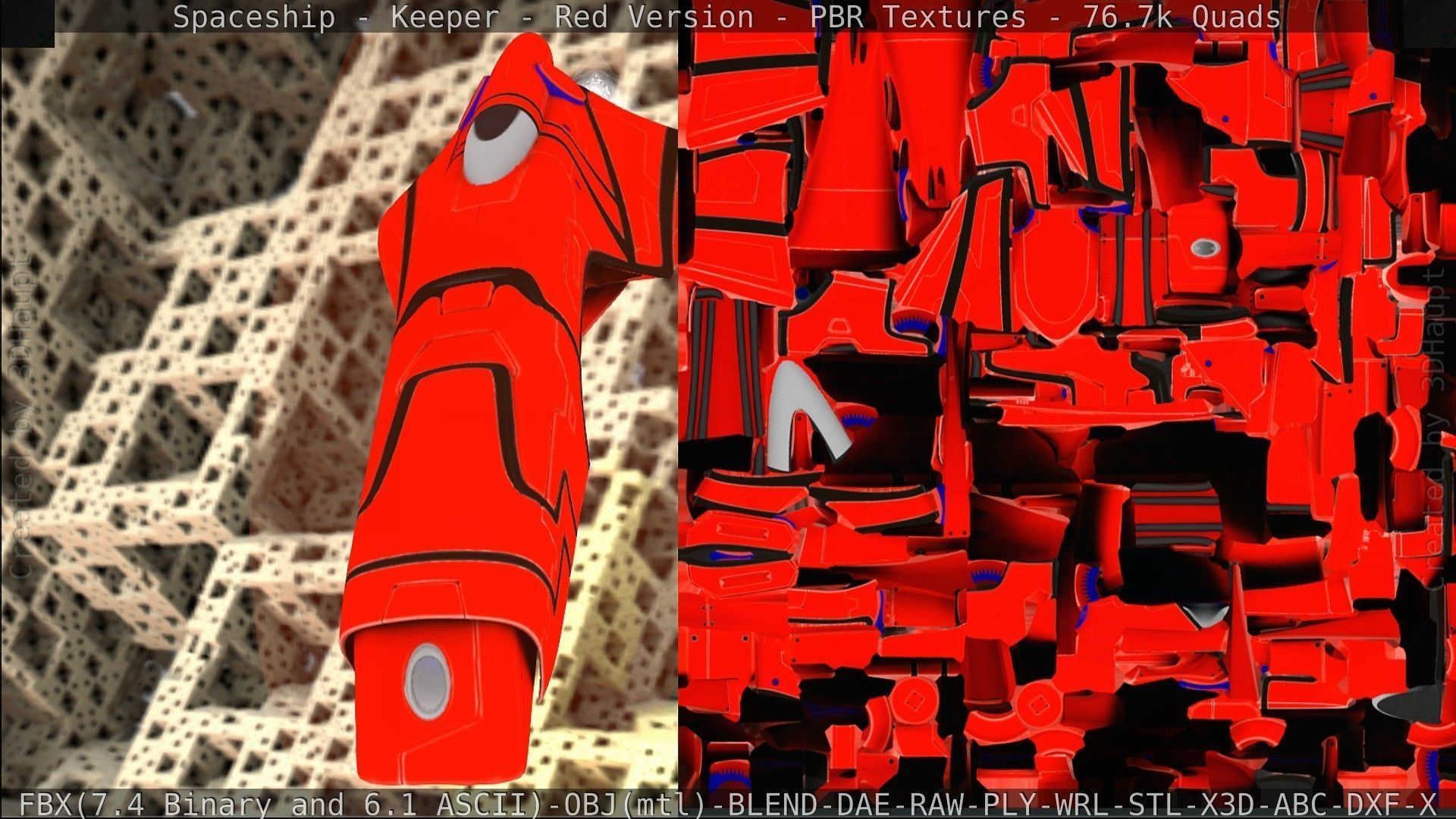 Spaceship - Keeper - Red Version 3D model_267