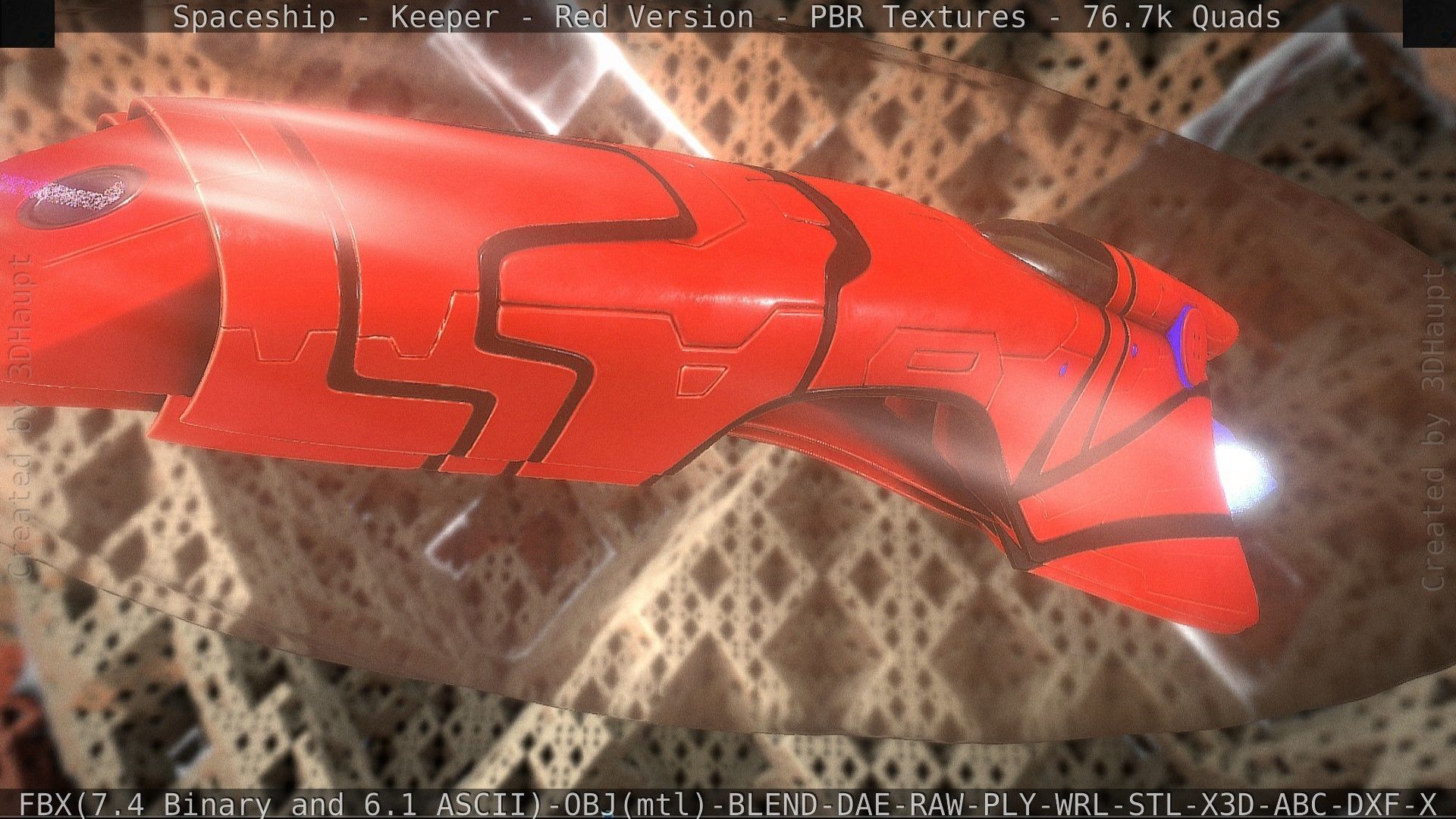 Spaceship - Keeper - Red Version 3D model_71