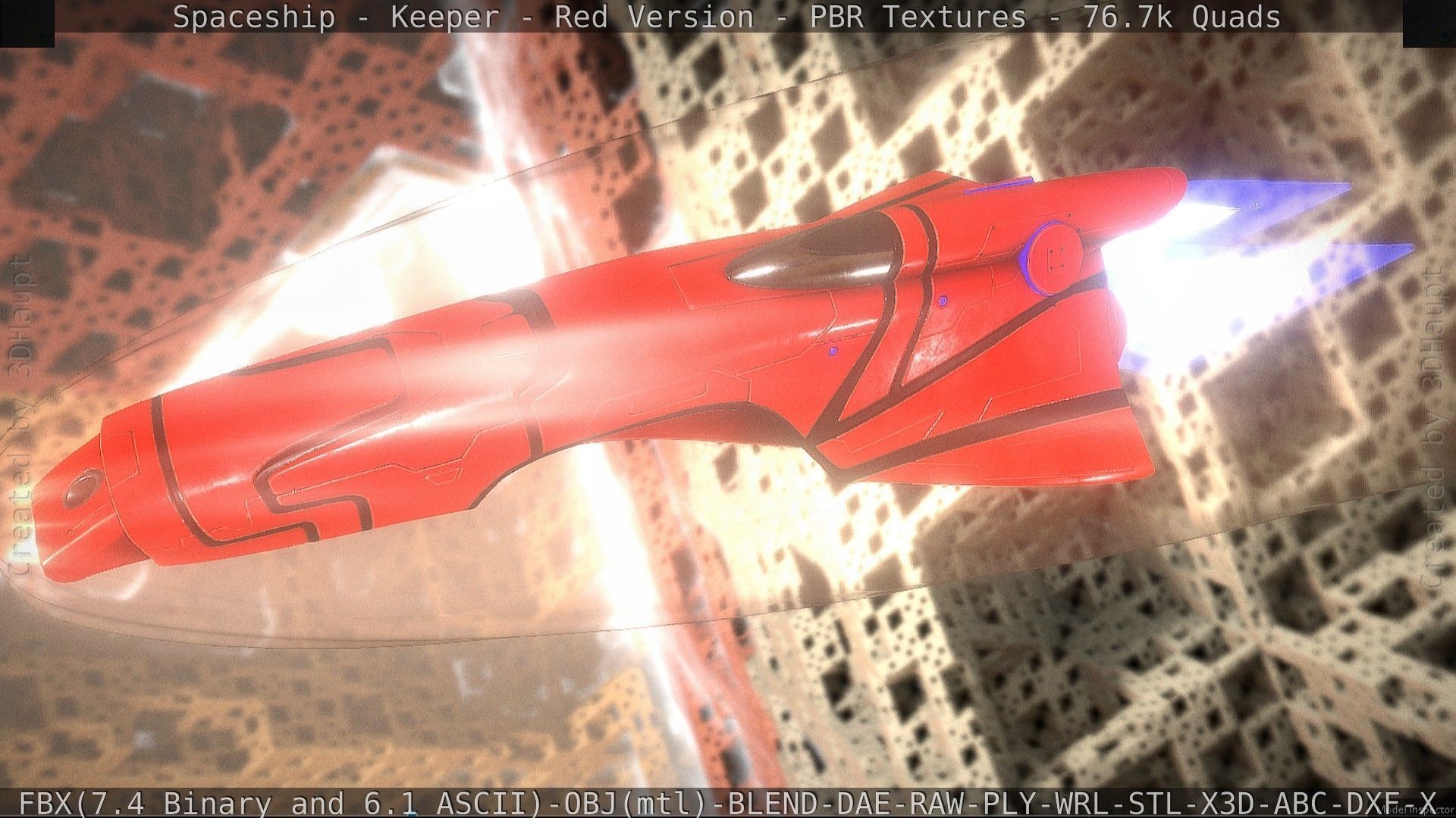 Spaceship - Keeper - Red Version 3D model_123