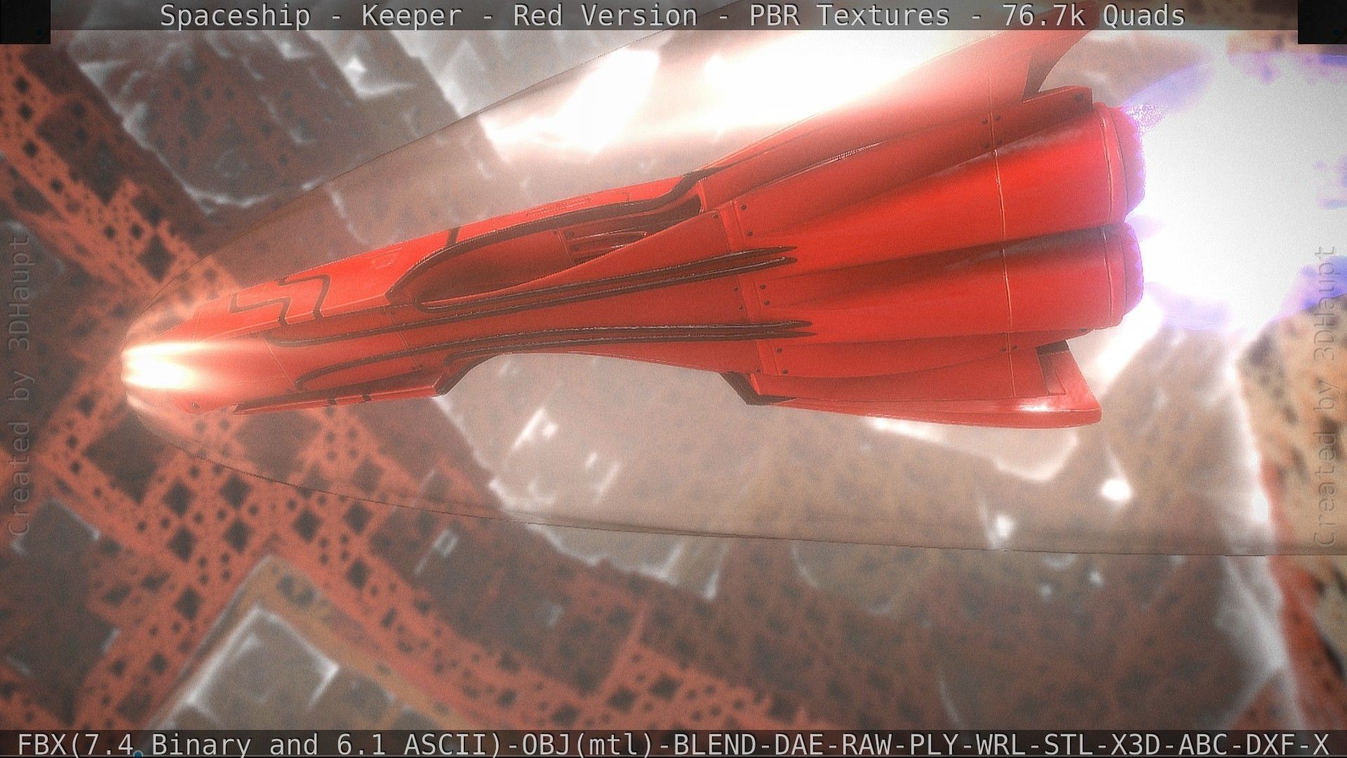 Spaceship - Keeper - Red Version 3D model_62