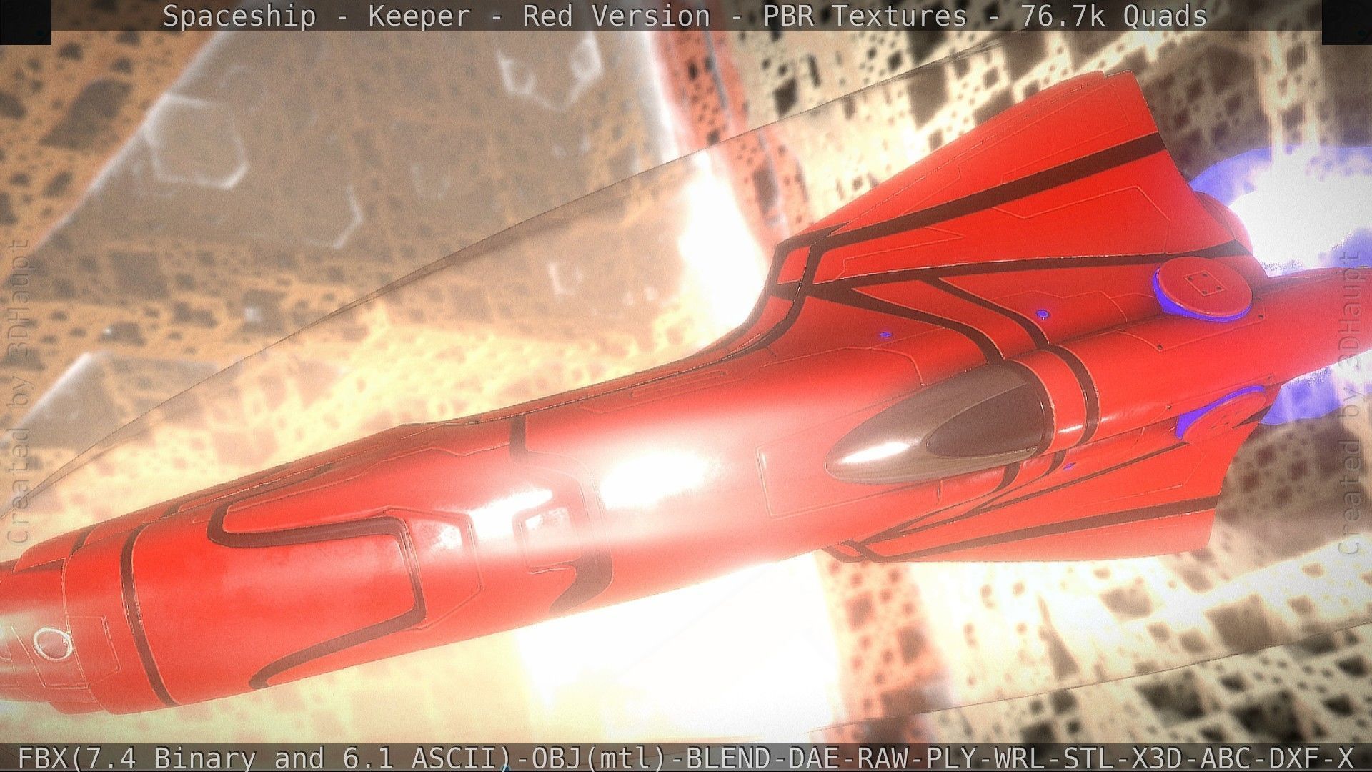 Spaceship - Keeper - Red Version 3D model_40