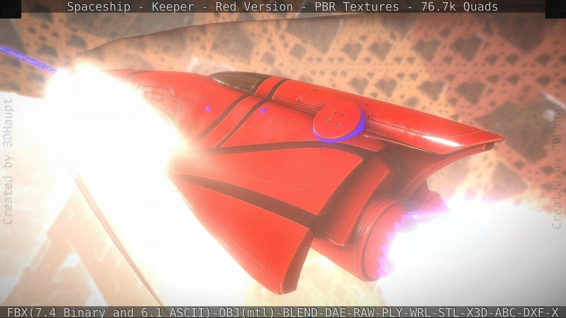 Spaceship - Keeper - Red Version 3D model_102