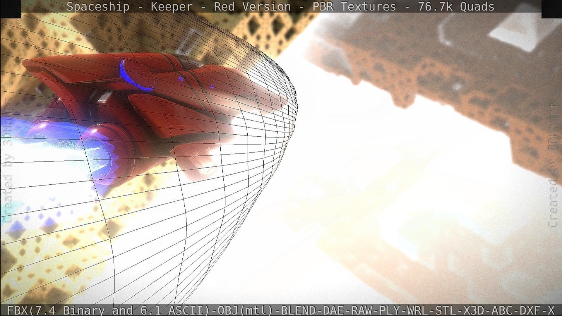 Spaceship - Keeper - Red Version 3D model_163