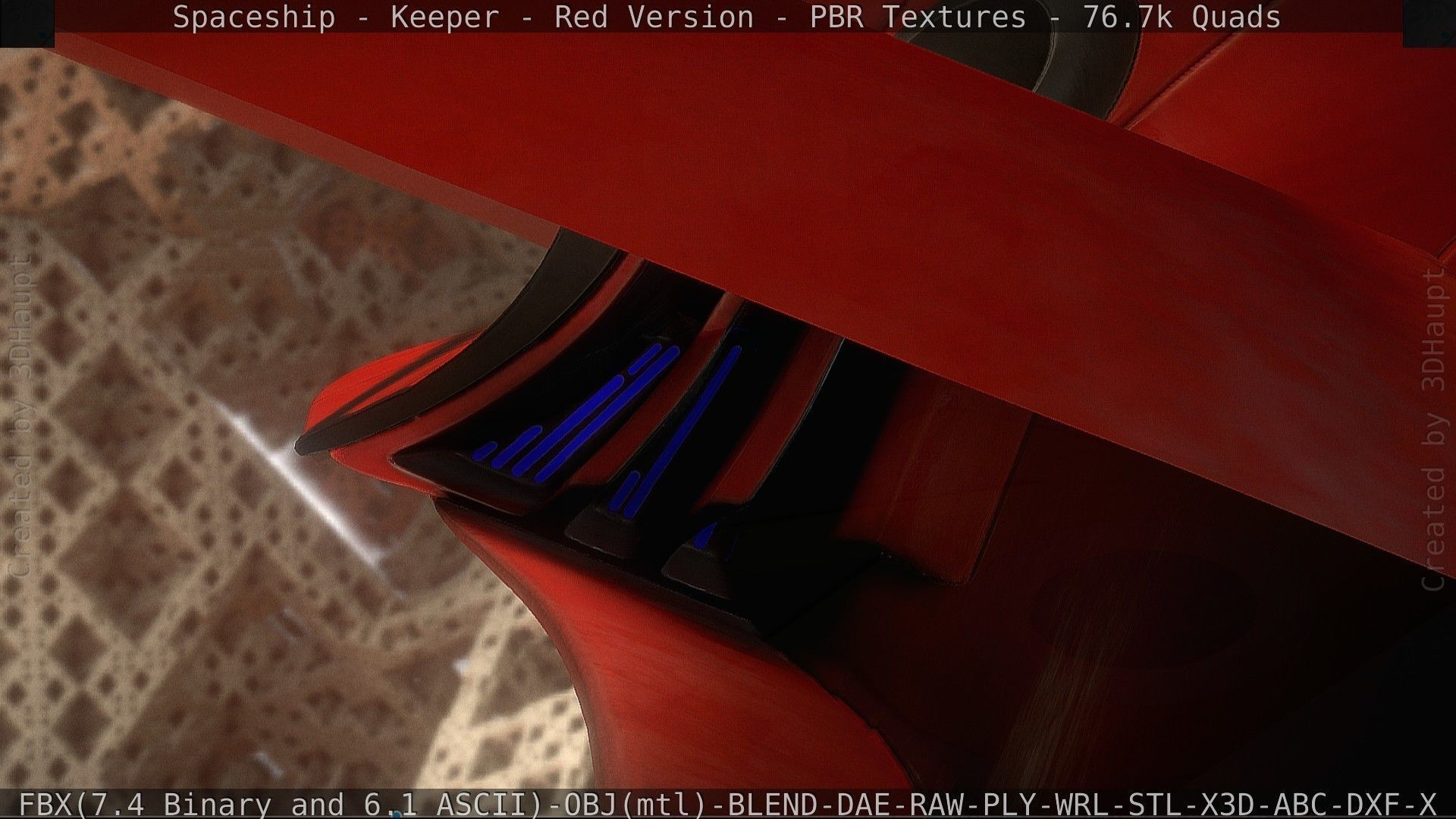 Spaceship - Keeper - Red Version 3D model_93