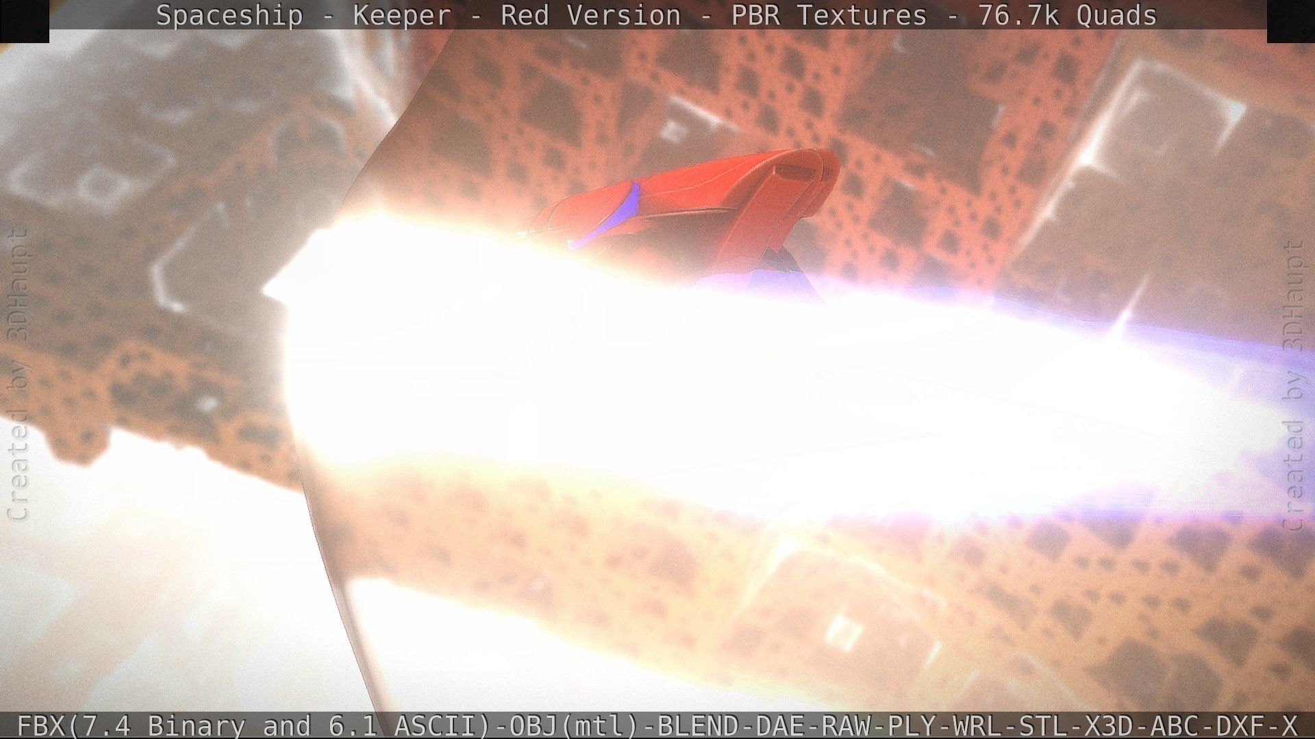 Spaceship - Keeper - Red Version 3D model_29