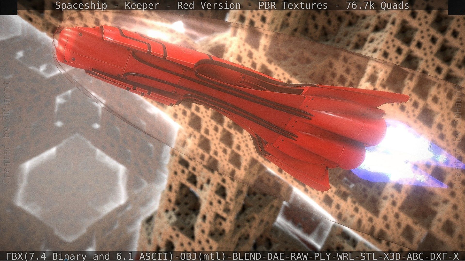 Spaceship - Keeper - Red Version 3D model_63