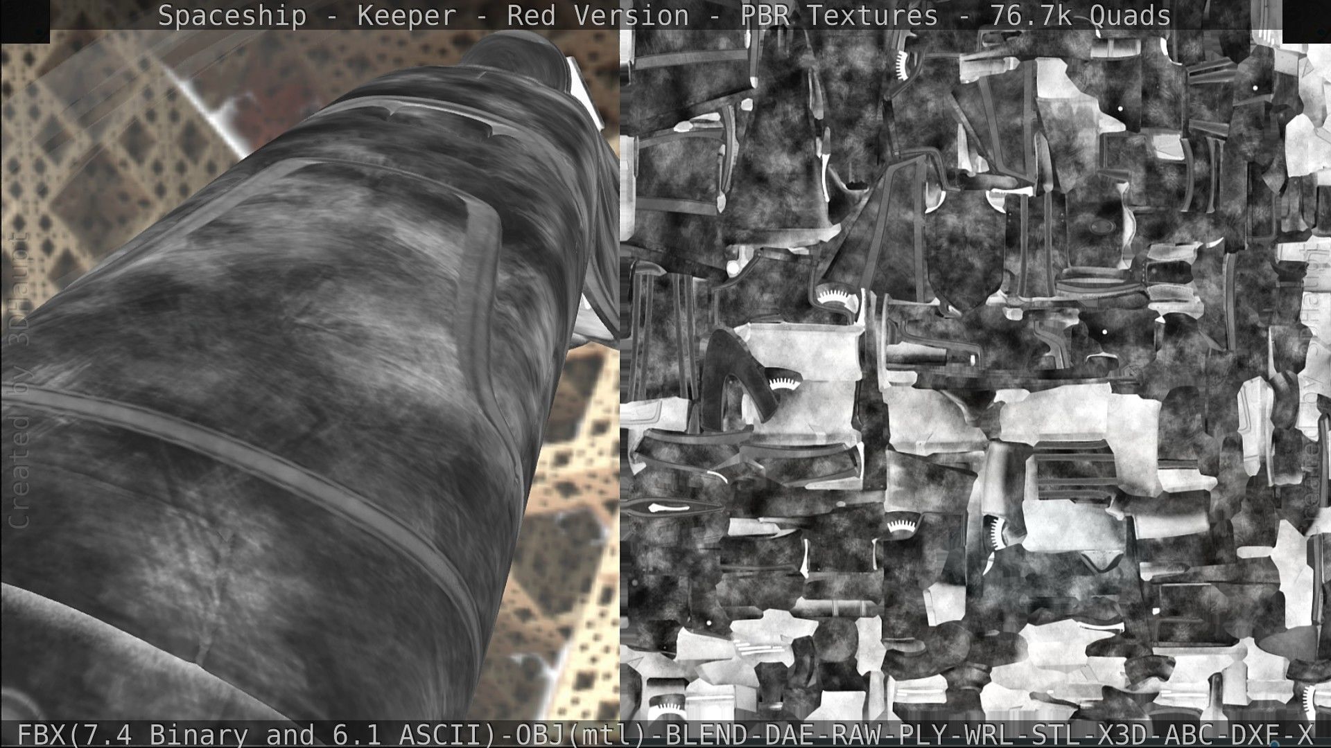 Spaceship - Keeper - Red Version 3D model_233