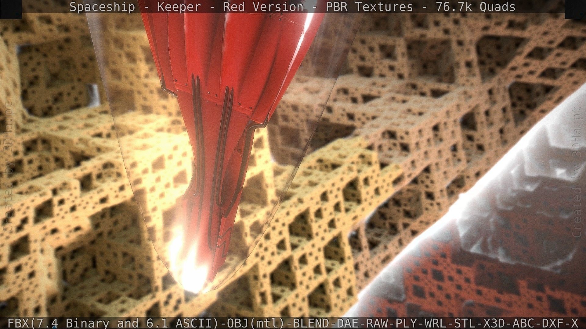 Spaceship - Keeper - Red Version 3D model_33