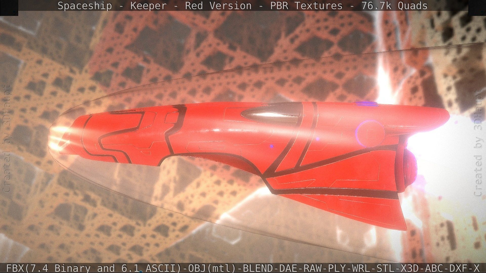Spaceship - Keeper - Red Version 3D model_38