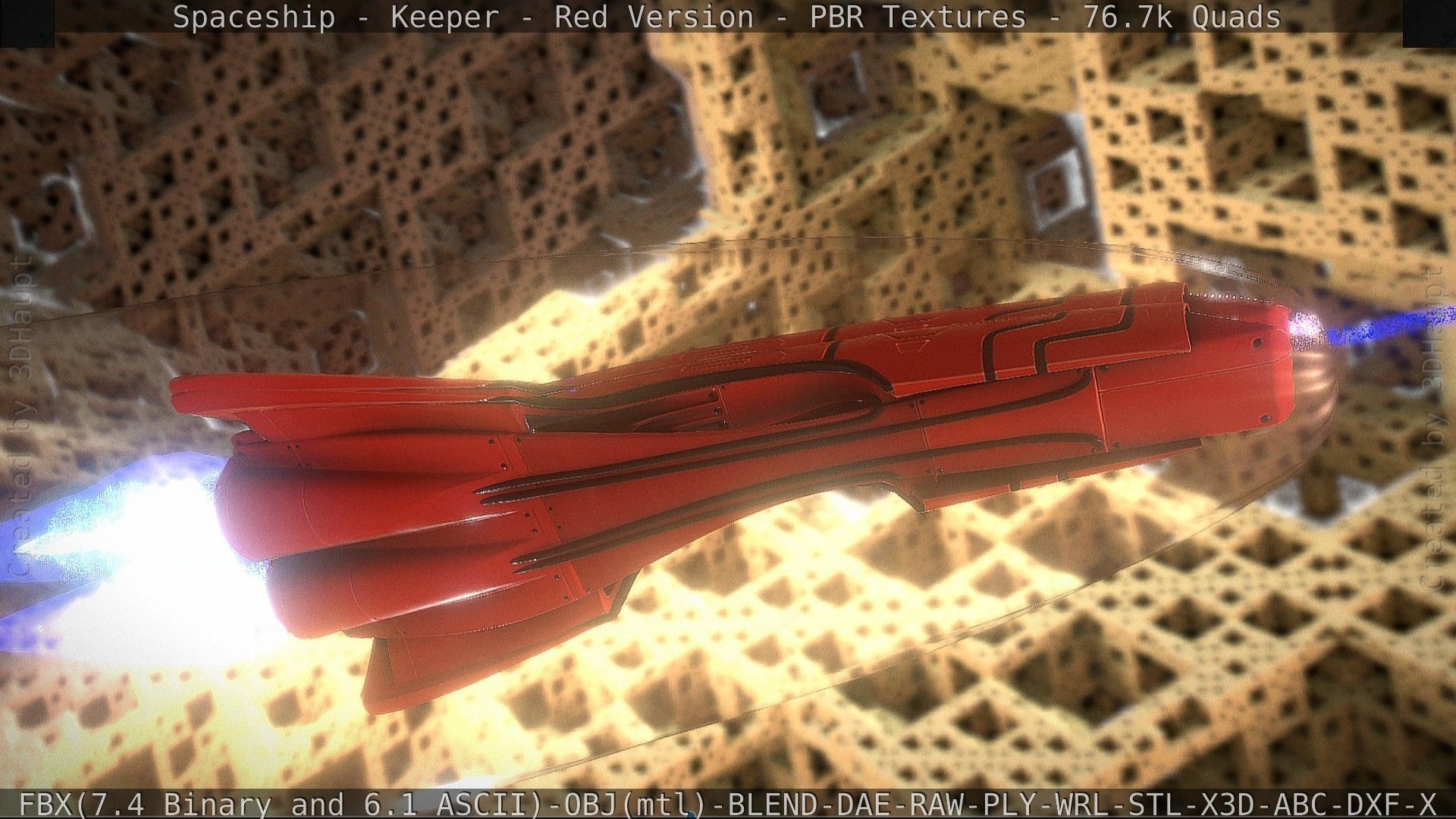 Spaceship - Keeper - Red Version 3D model_49