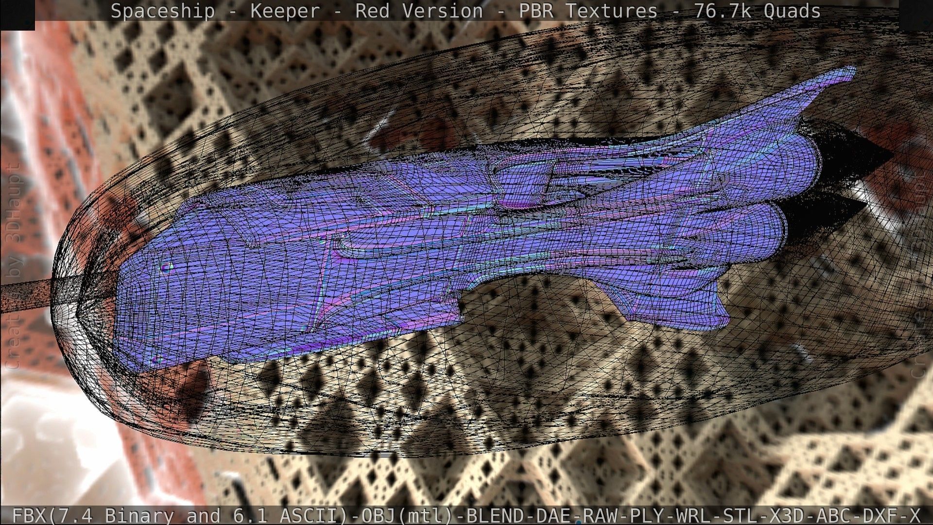 Spaceship - Keeper - Red Version 3D model_177