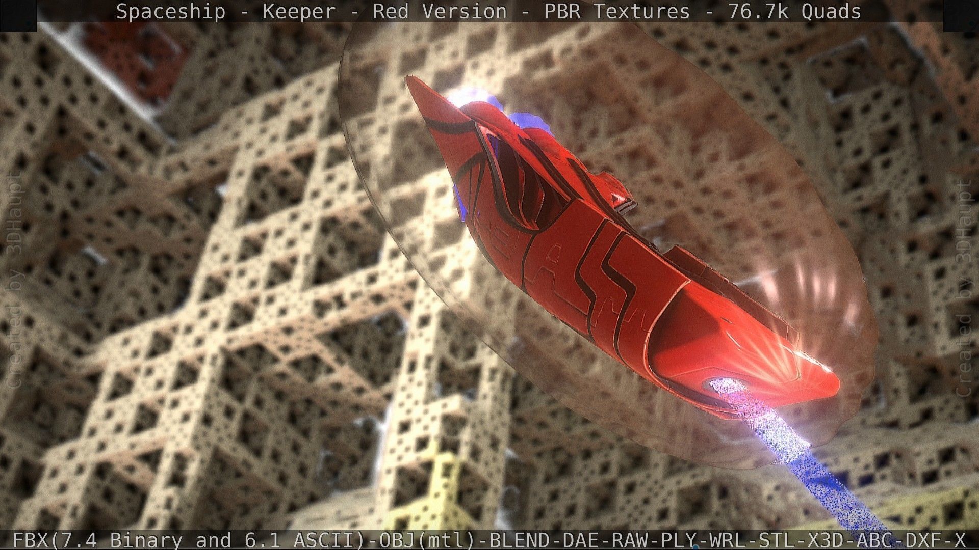 Spaceship - Keeper - Red Version 3D model_21