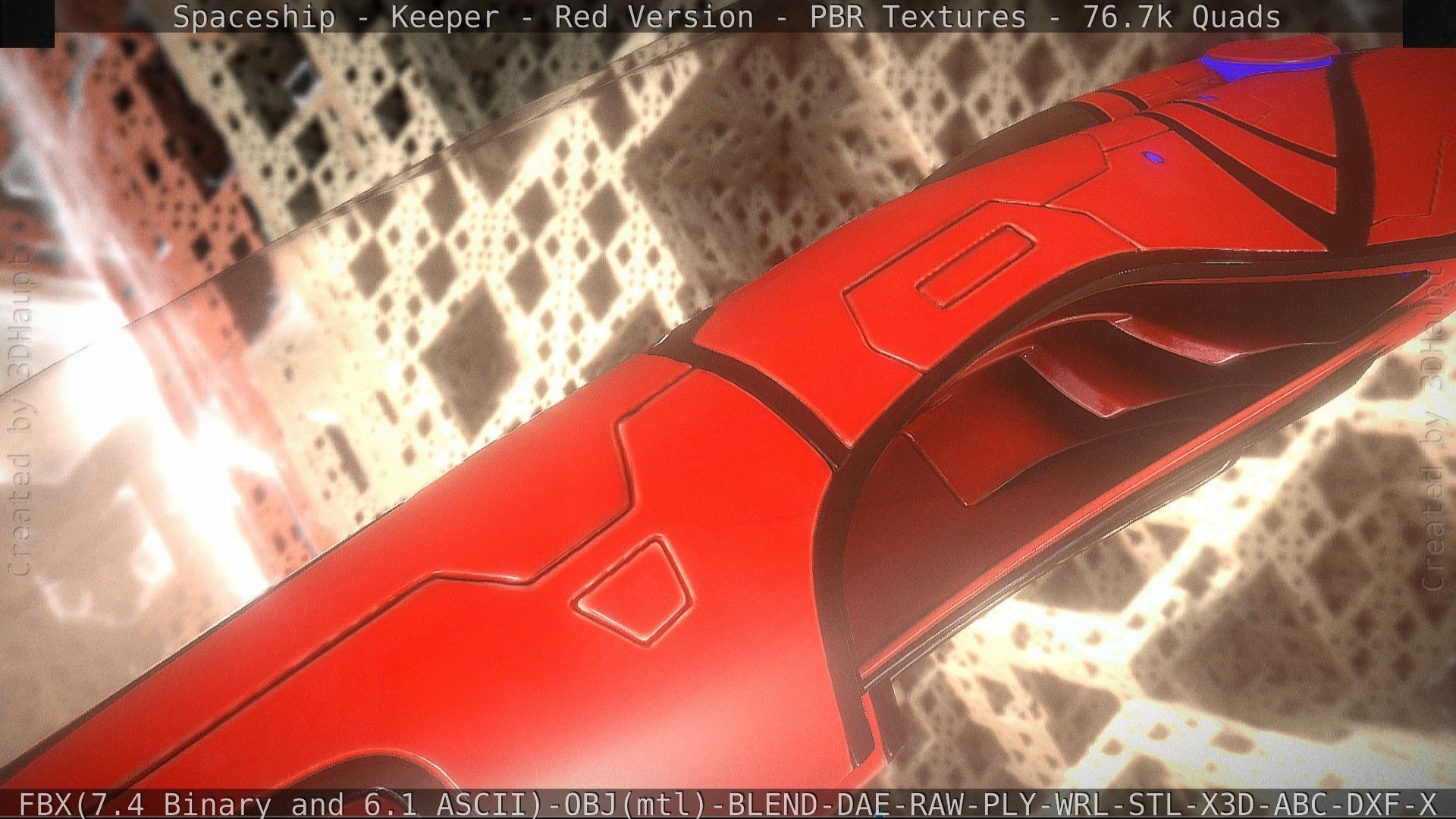 Spaceship - Keeper - Red Version 3D model_70