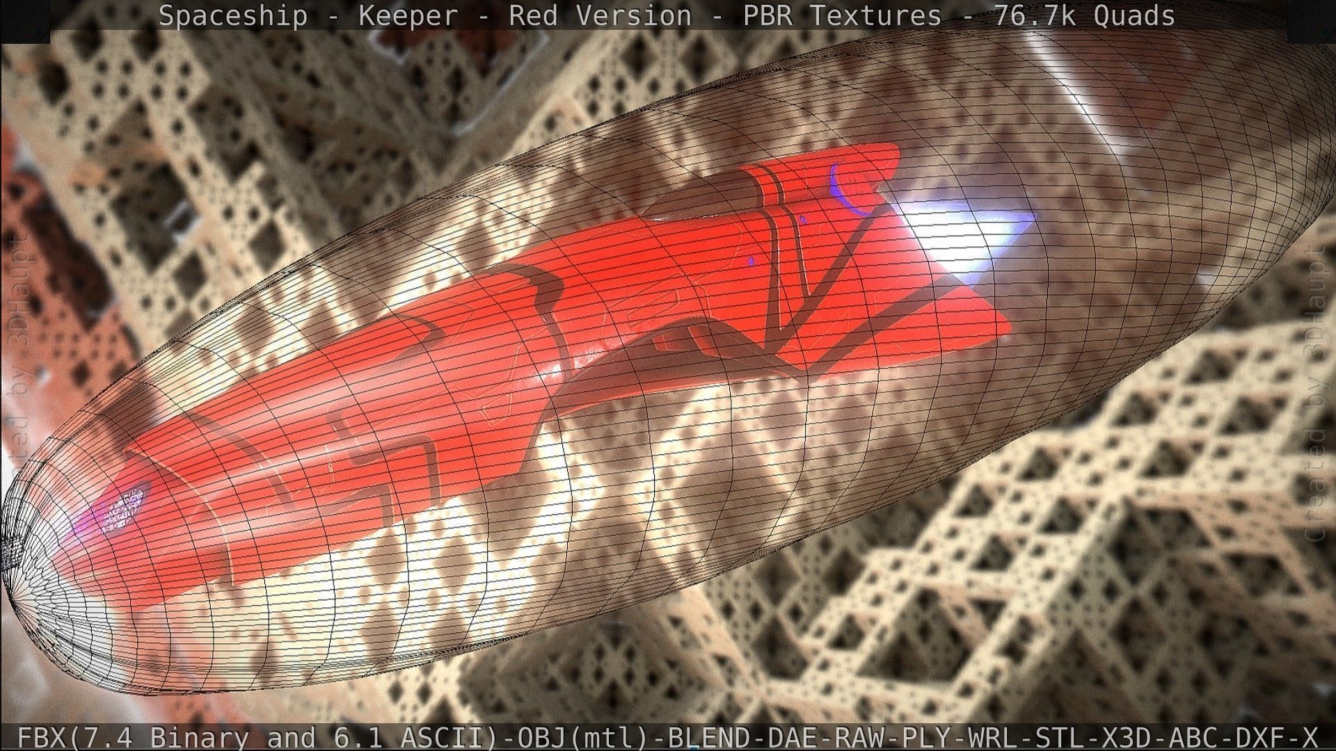 Spaceship - Keeper - Red Version 3D model_127