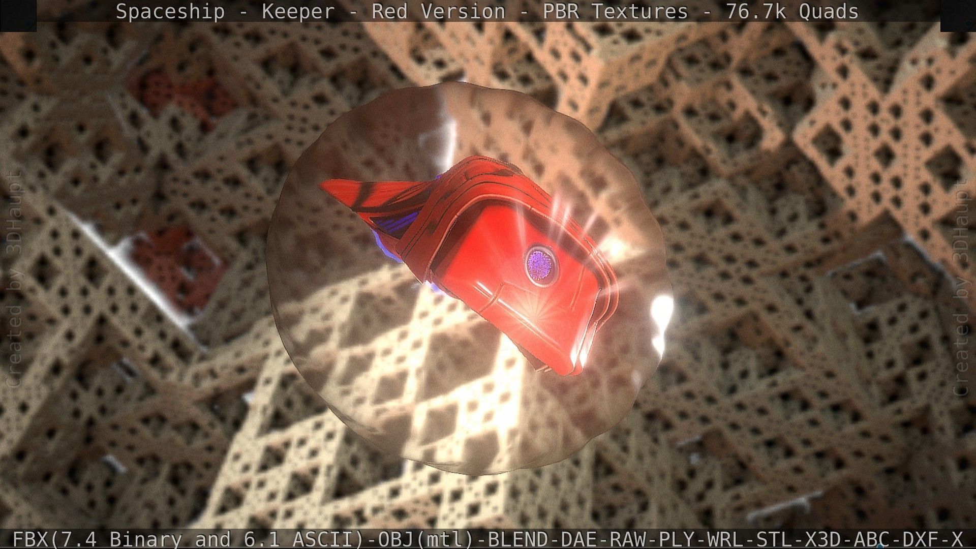 Spaceship - Keeper - Red Version 3D model_112