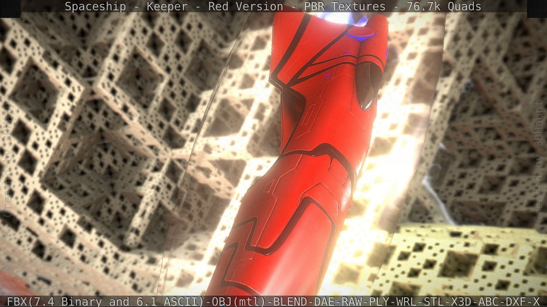 Spaceship - Keeper - Red Version 3D model_41