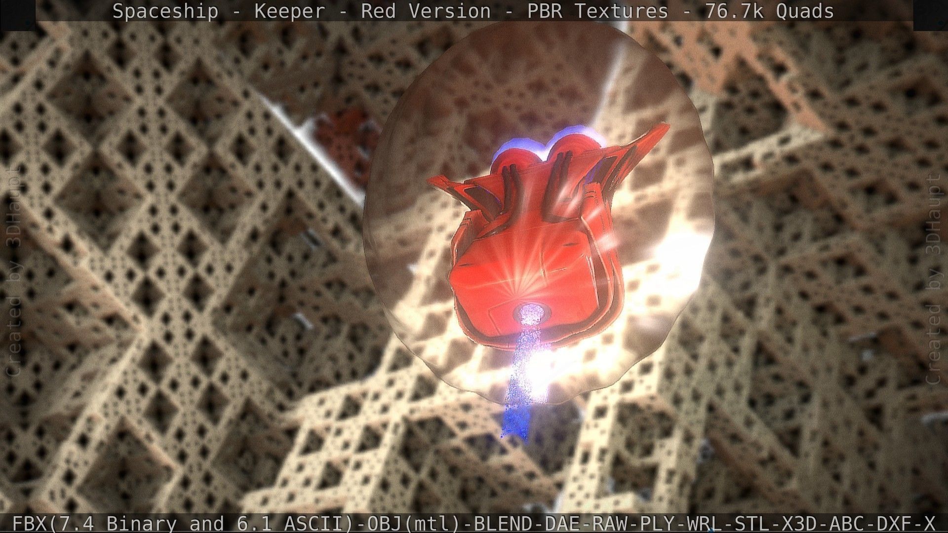 Spaceship - Keeper - Red Version 3D model_22