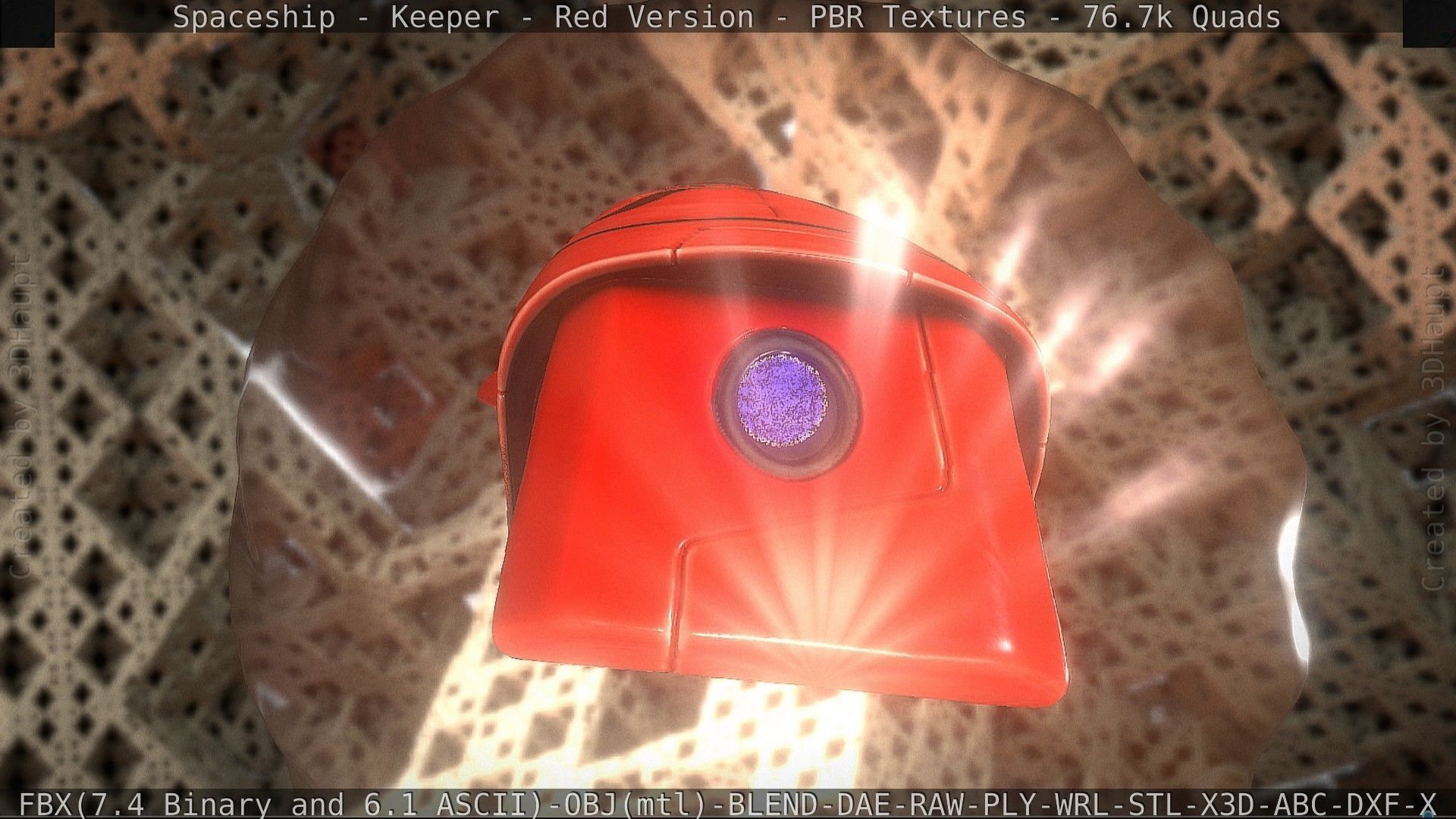 Spaceship - Keeper - Red Version 3D model_279