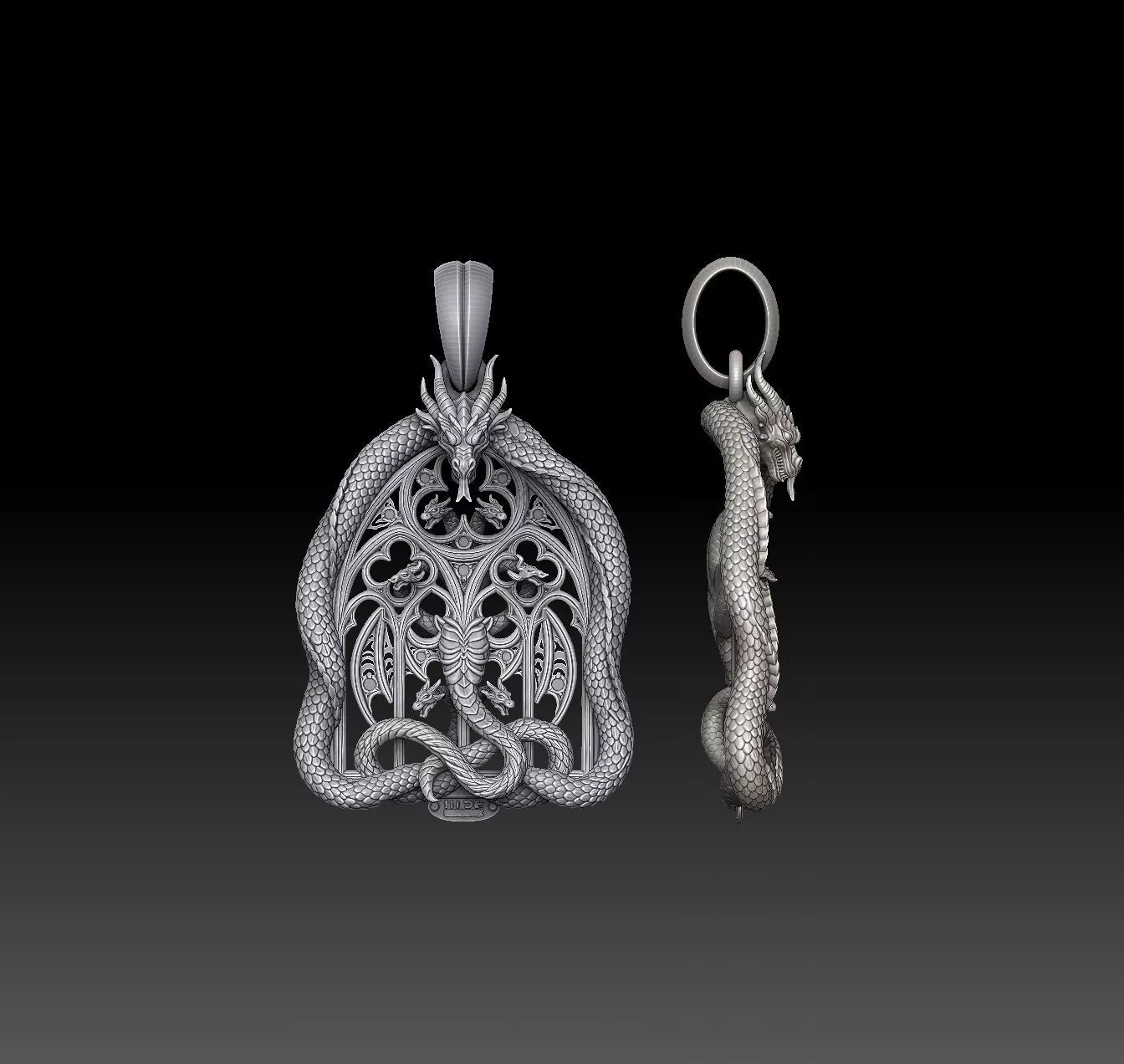 Phantom Hydra Crest - one inch pendant 3D print model