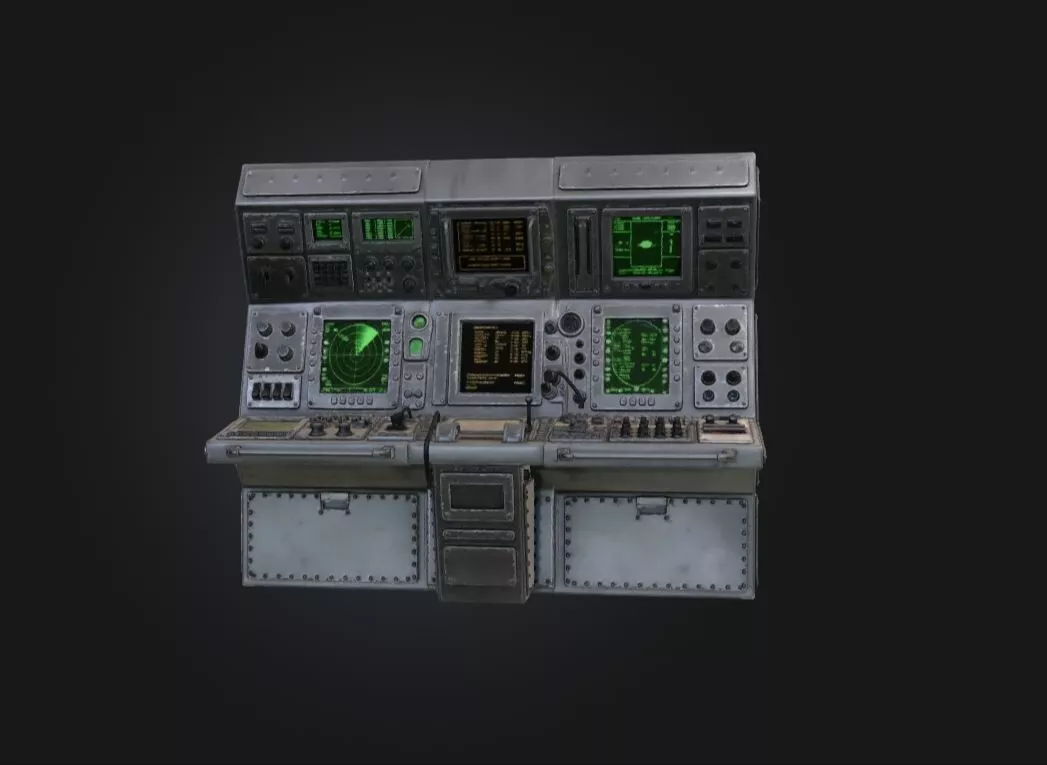 Sci Fi Dashboard Game Ready Radar Station PBR Low-poly 3D model