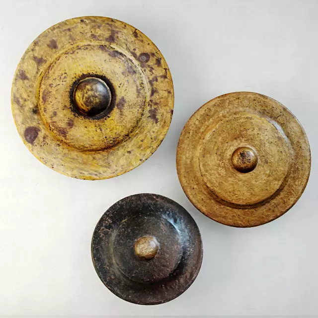 19th C Bronze Gongs 3D model_0
