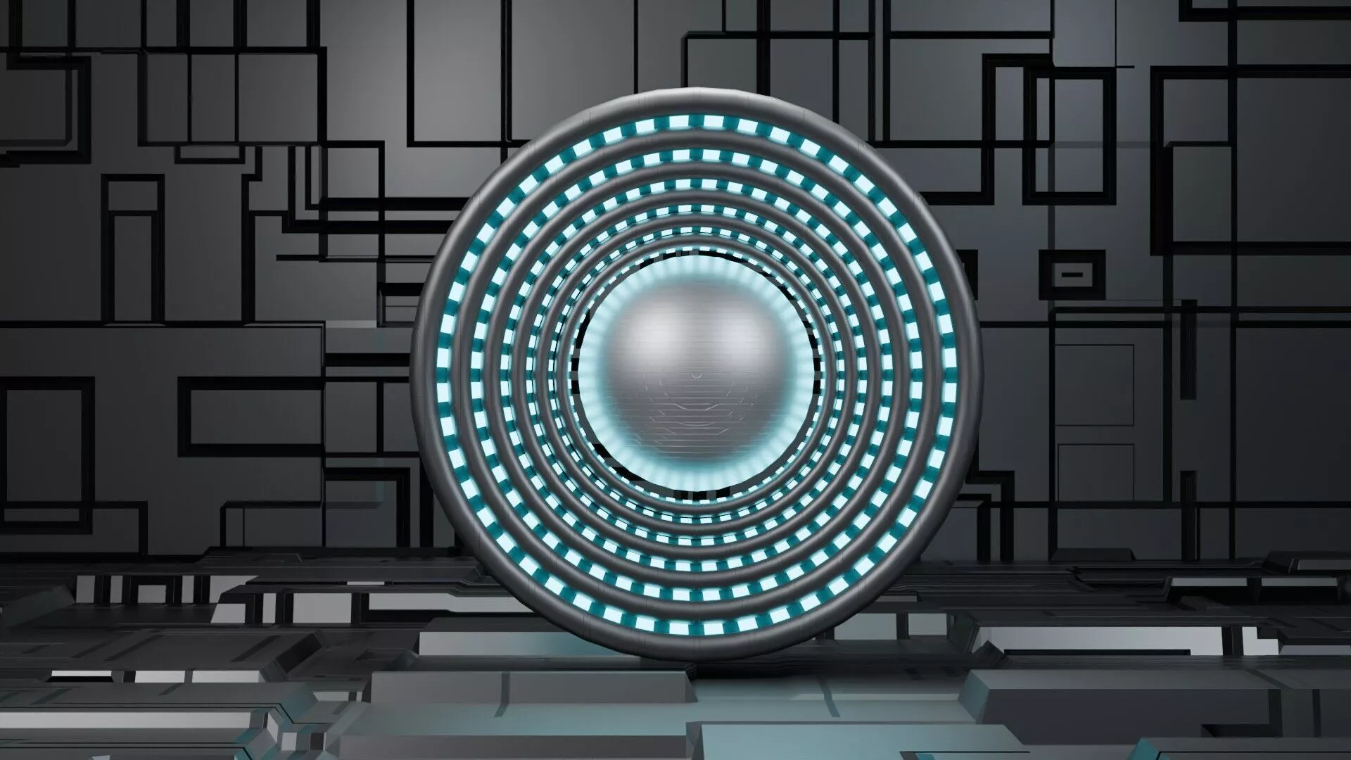 Sci-Fi Cinematic Core - Futuristic Rotating Sphere Engine 3D model