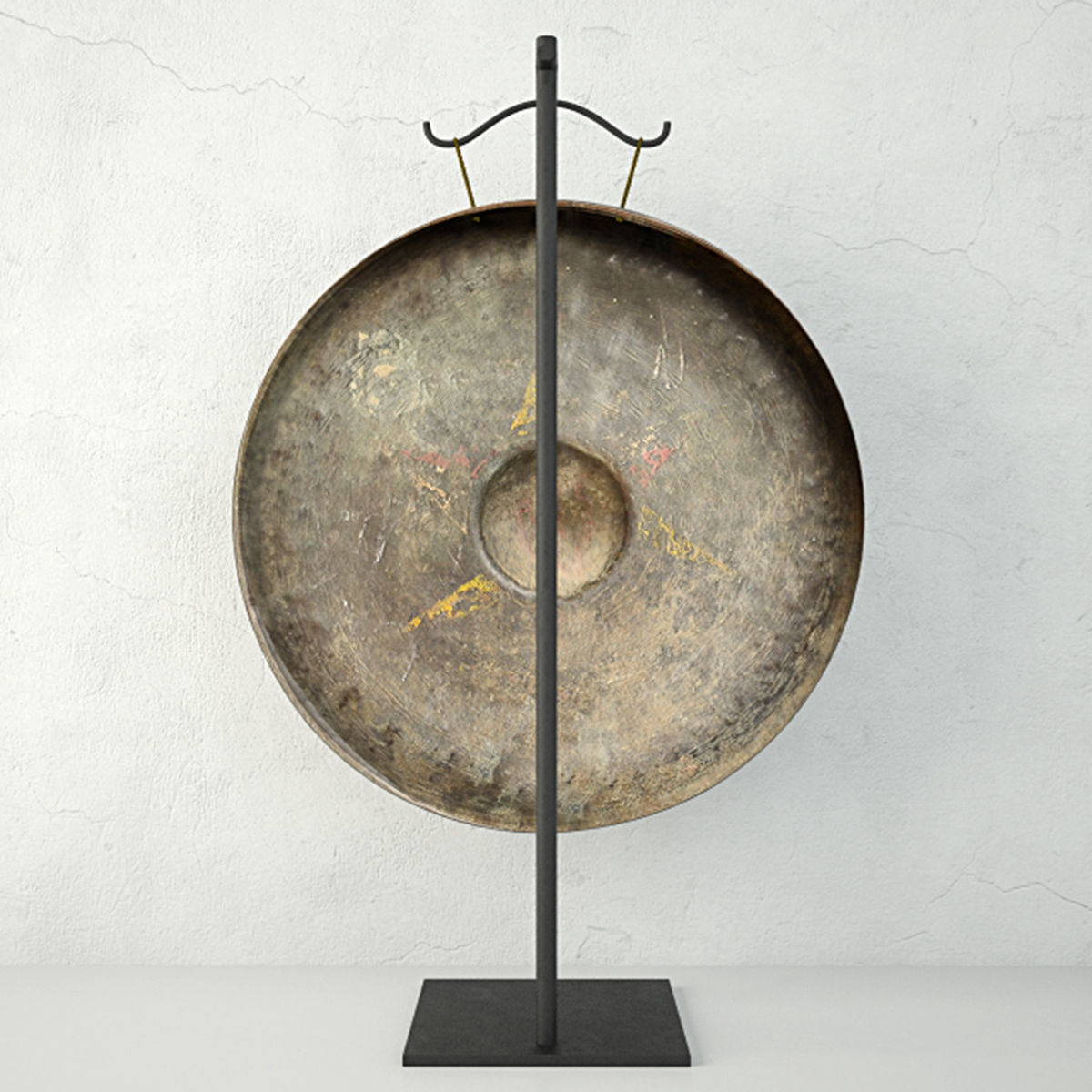 19th Century Laos Bronze Gong 3D model_1